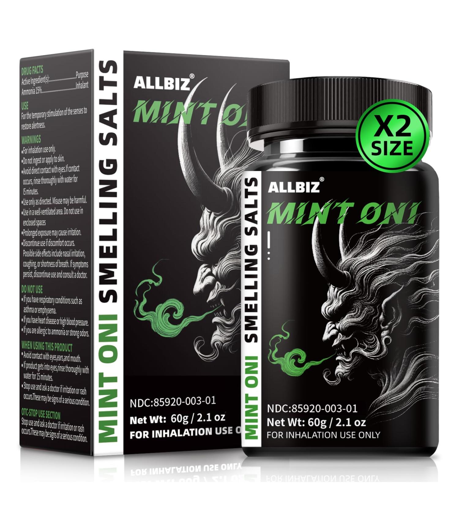 Potent Smelling Salts - Mint Oni - Mint Scent Long Lasting Pre-Activated for Athletes Powerlifting Gym Exercise Laborer - Buy Online on GoSupps.com