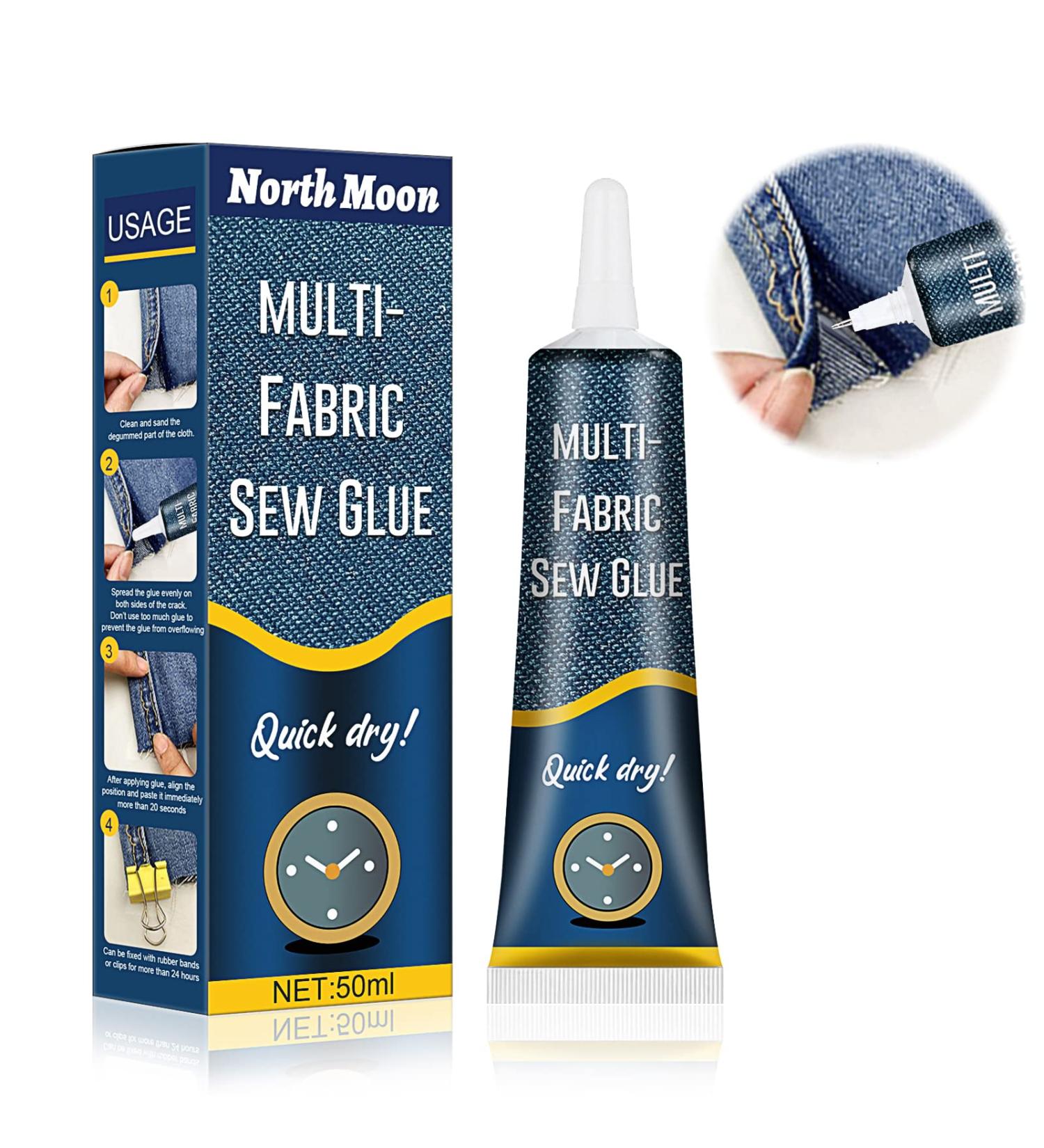 Fabric Repair Glue - Fast Dry Adhesive for Jeans, Pants, Denim, Leather - Washable & Clear - Sewing and Printing - Buy Online on GoSupps.com