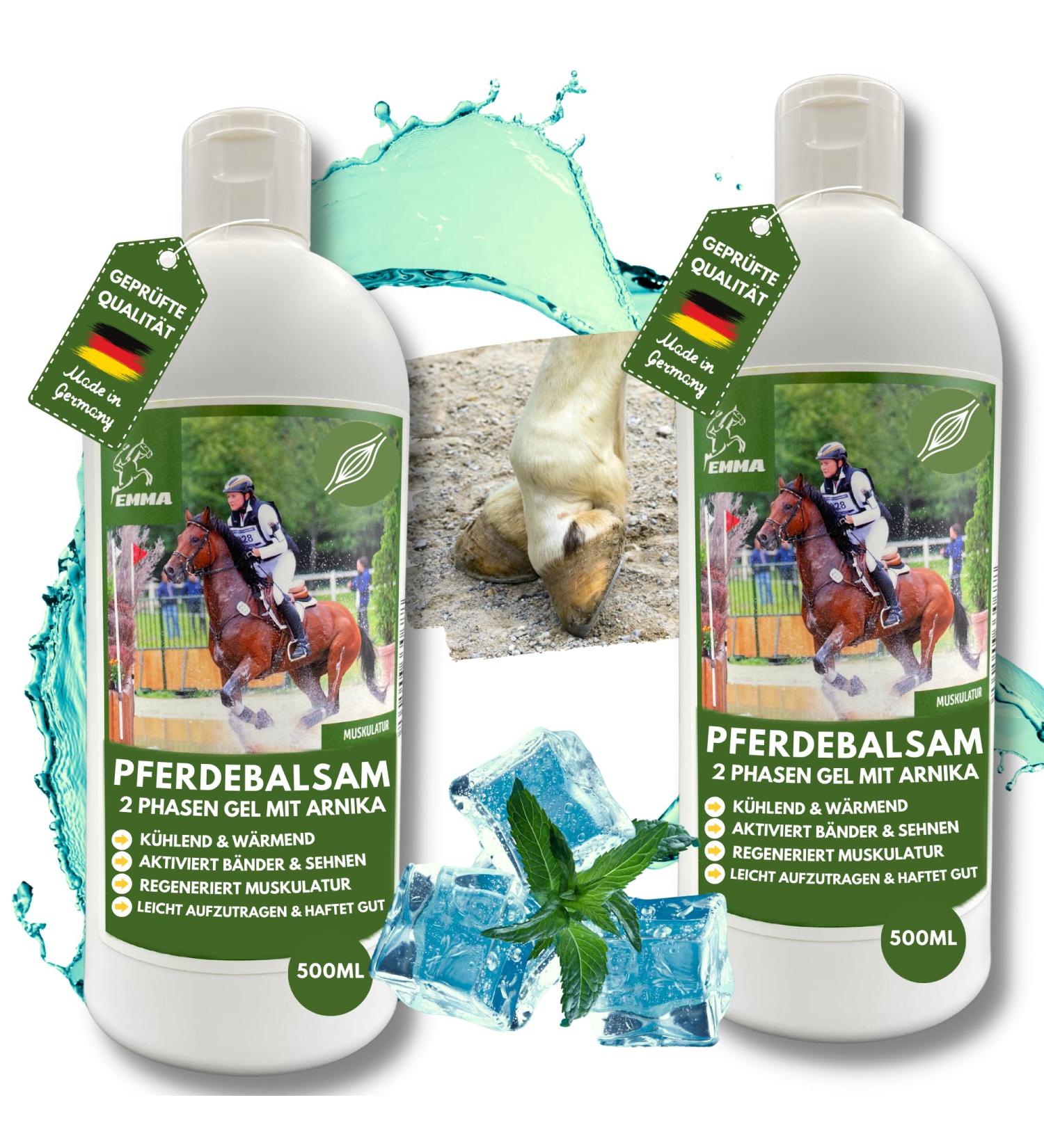 2 in 1 Cooling + Warm Horse Balm 2 x 500 ml - Cooling Gel with Extra Strength Arnica Ointment I Tendons Ligaments I Refreshing Ointment and Heating Ointment I Ointment for - Buy Online on GoSupps.com