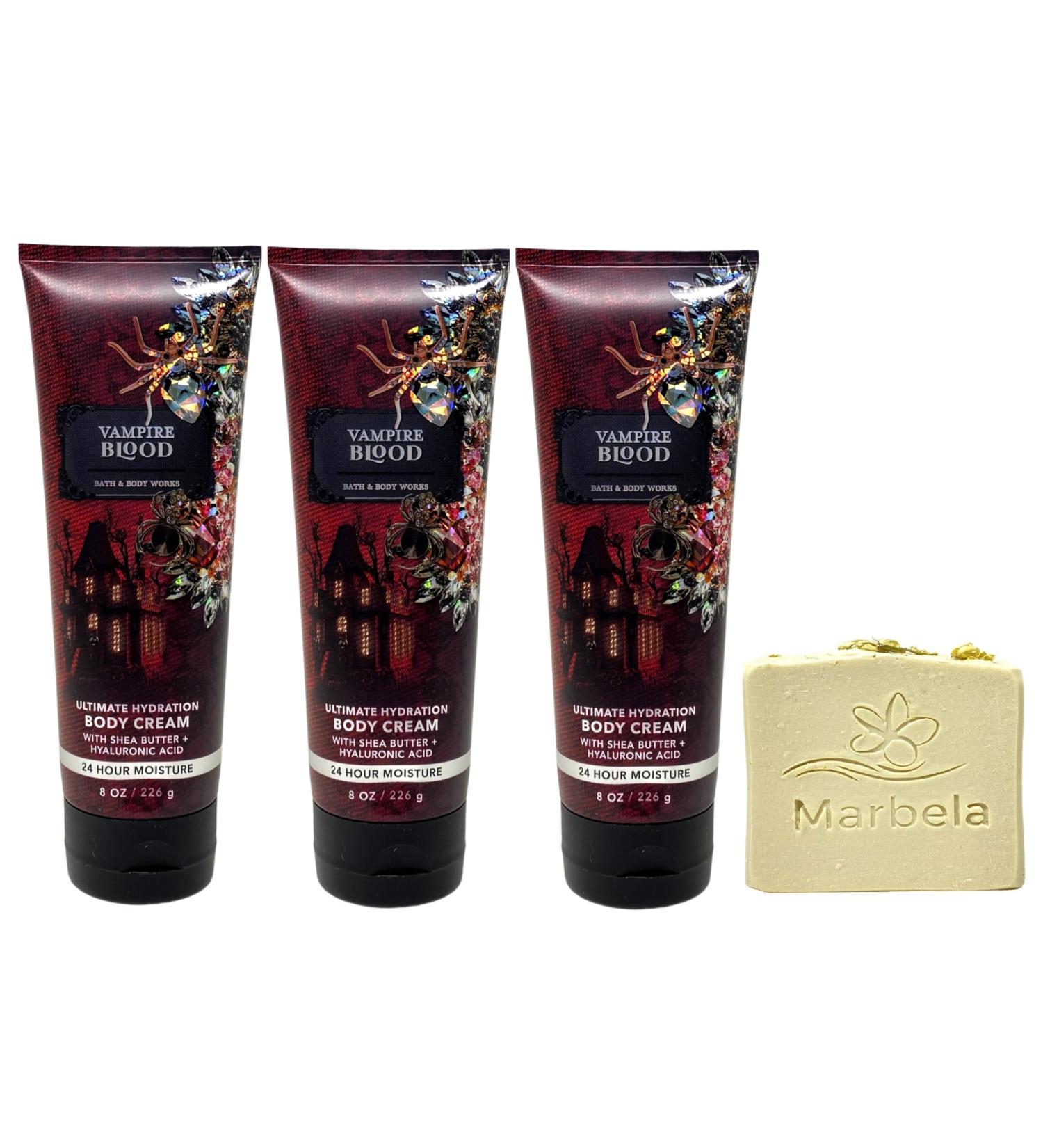 Bath & Body Works Vampire Blood 3 Pack Body Cream Bundle with a Wild Jasmine Bar Soap - Full Size - Buy Online on GoSupps.com