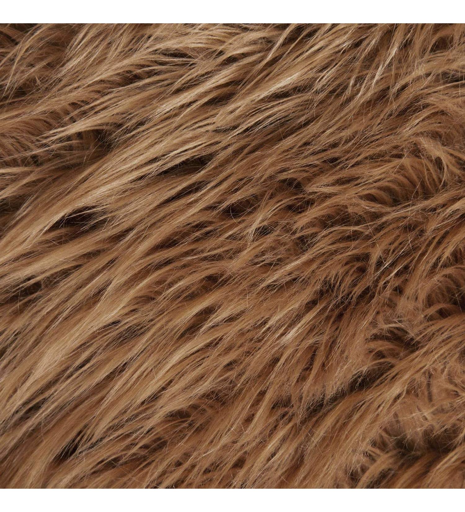 Shaggy Faux Fur Fabric by FabricLA - 18x60 Inches - Light Brown Craft Furry Fabric for Sewing Apparel, Rugs, Pillows, and More - Buy Online on GoSupps.com