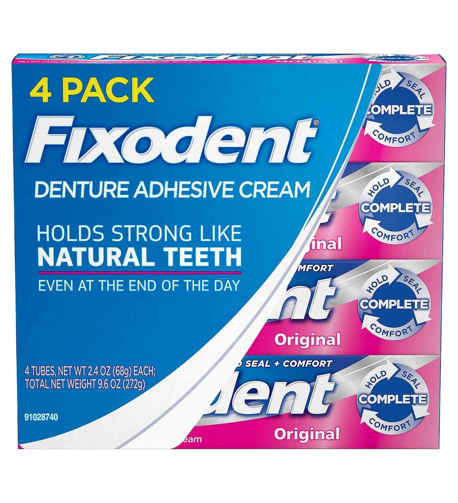 Fixodent Complete Original Denture Adhesive Cream, 4 pk./2.4 oz.
