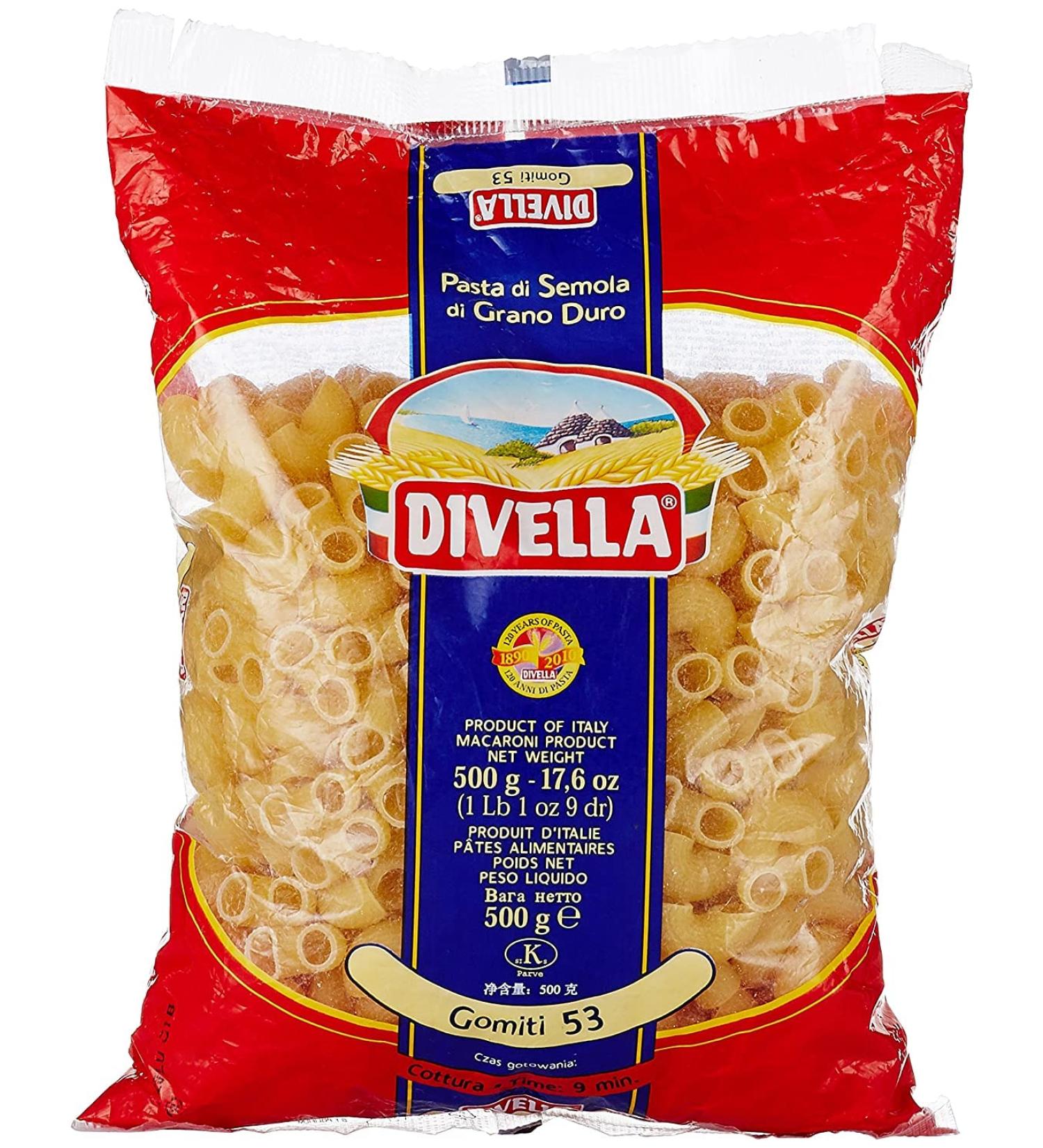  Italian Gourmet E.R. Divella Gomiti N. 53 Pack of 10 durum wheat semolina pasta 500 g + Italian Gourmet Polpa di Pomodoro 400 g - Buy Online on GoSupps.com