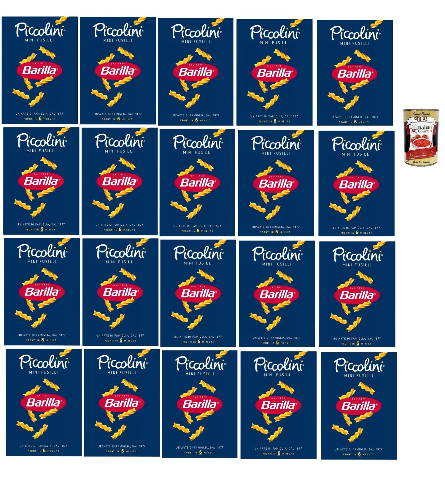 Italian Gourmet Barilla Piccolini Mini Fusilli small spiral noodles for children & quick cooking cooking time 6 minutes from 100 durum wheat semolina ideal for sauces salads and soups 20 x 500 g + - Buy Online on GoSupps.com