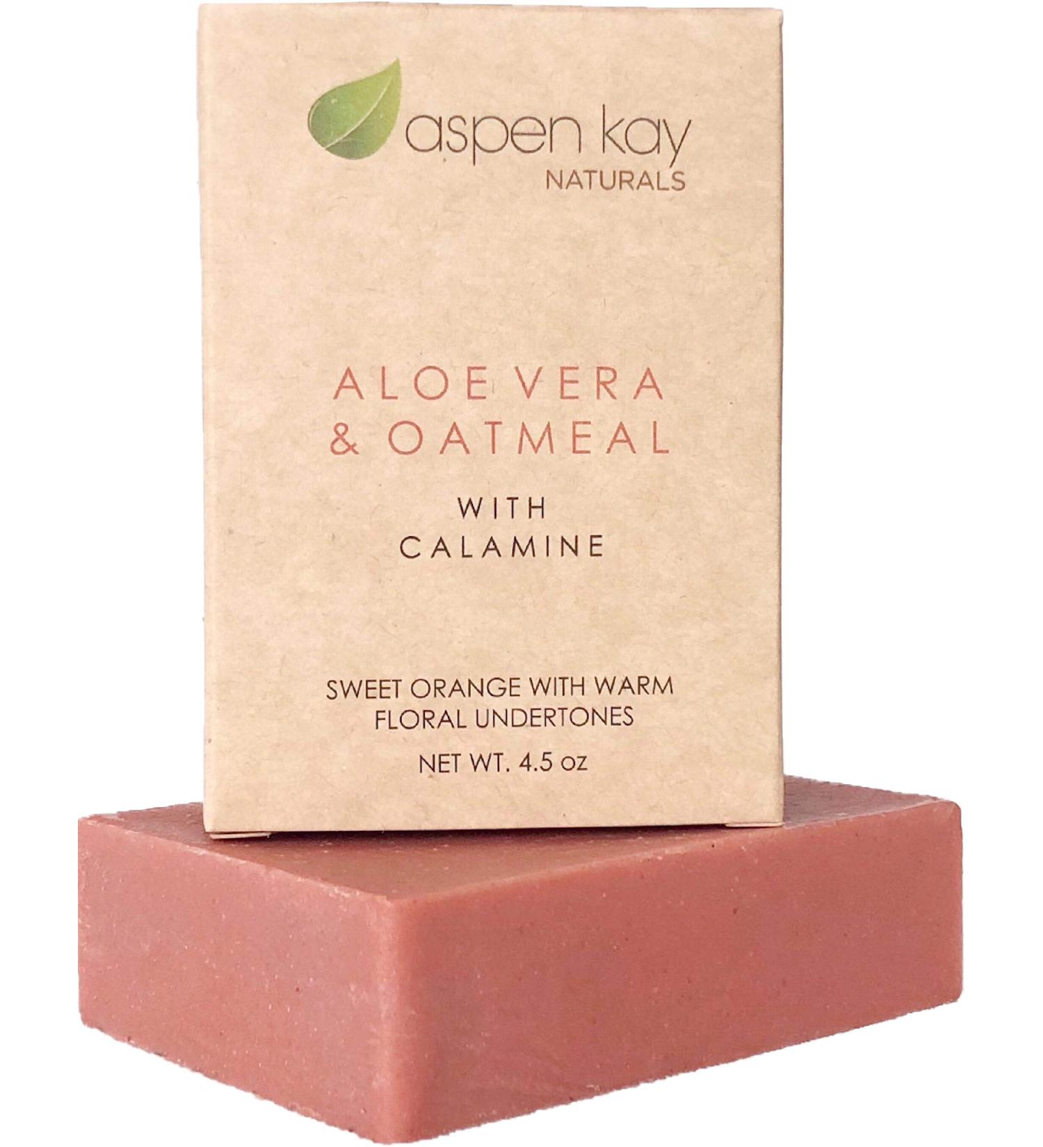 Calamine Soap Bar with Organic Aloe Vera & Colloidal Oats - Gentle Face & Body Soap 4.5 oz - Buy Online on GoSupps.com