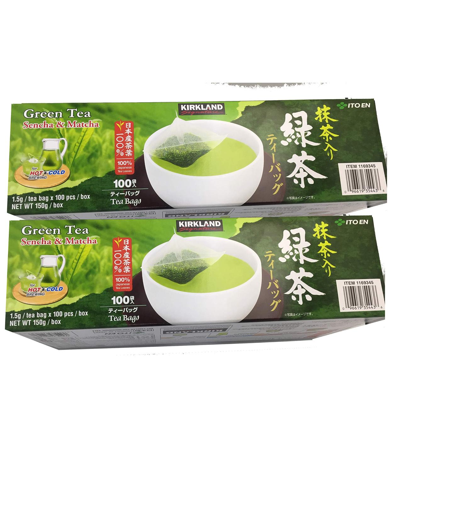 Kirkland Signature Ito En Matcha Blend Green Tea - 100% Japanese Green Tea Leaves - 100 Tea Bags (2 Boxes) - Buy Online on GoSupps.com