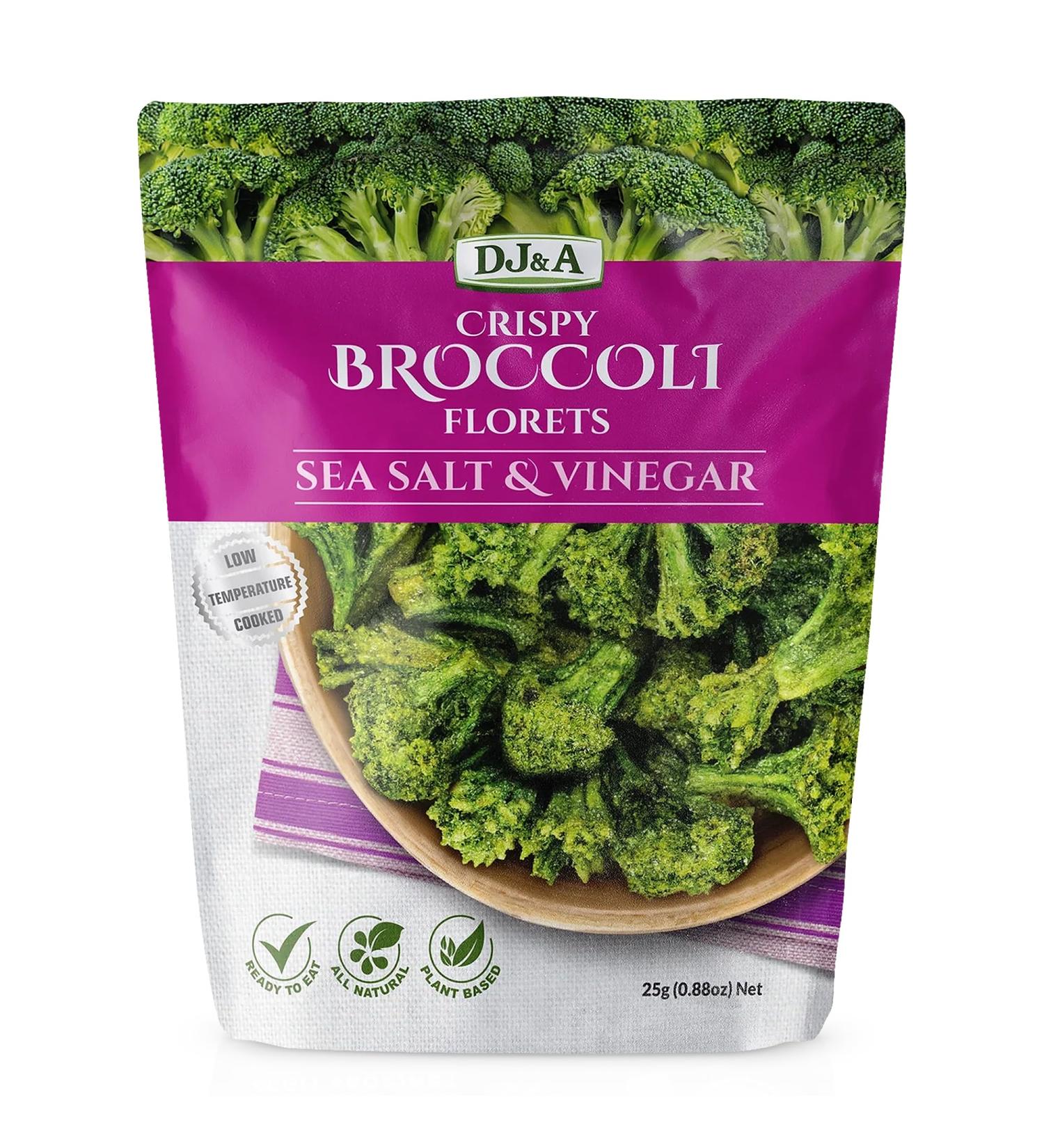 DJ&A Broccoli Florets Salt & Vinegar 12 x 25g - Buy Online on GoSupps.com