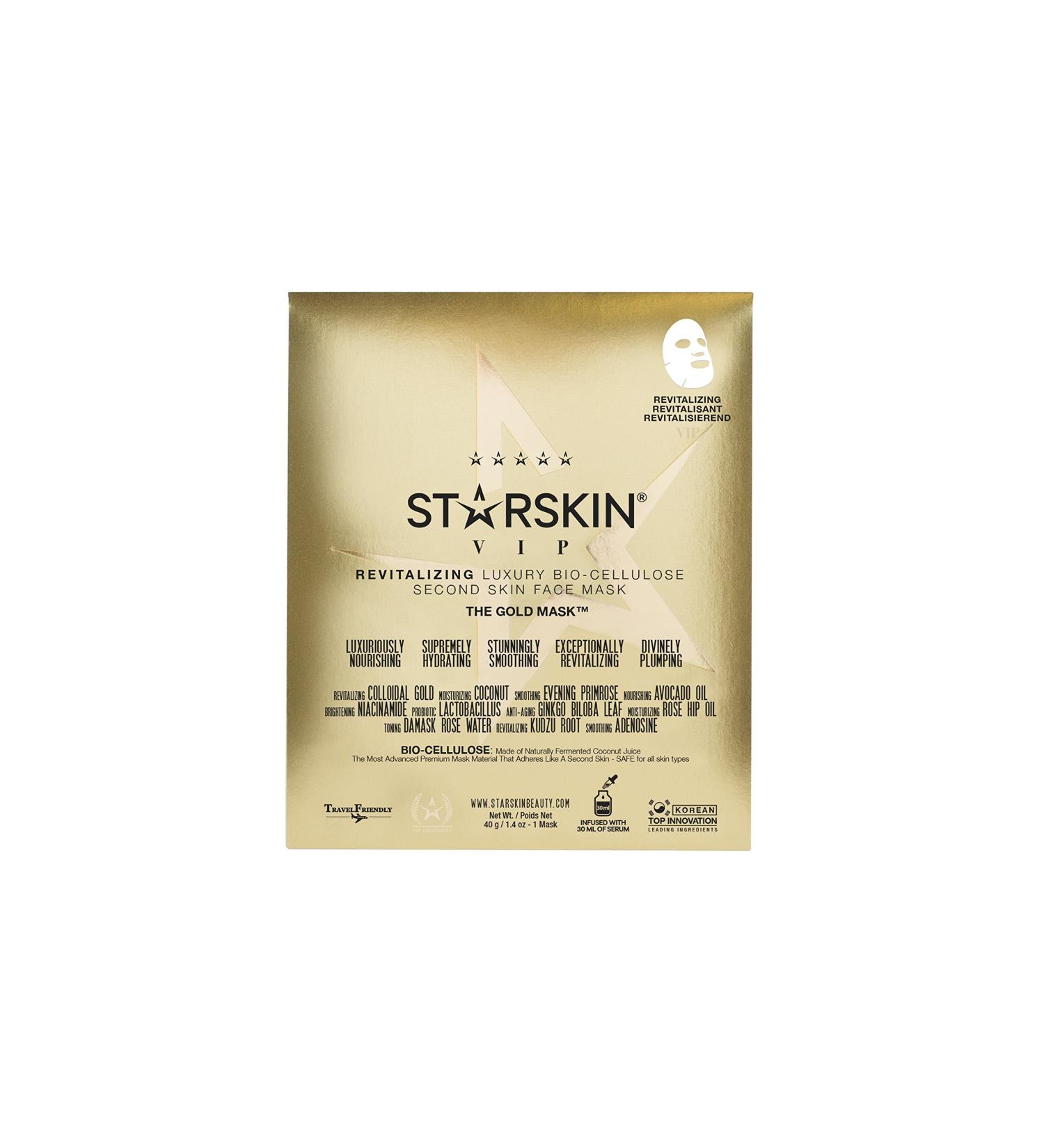 STARSKIN The Gold Mask VIP Revitalising Luxury Coconut Bio-Cellulose Second Skin Face Mask