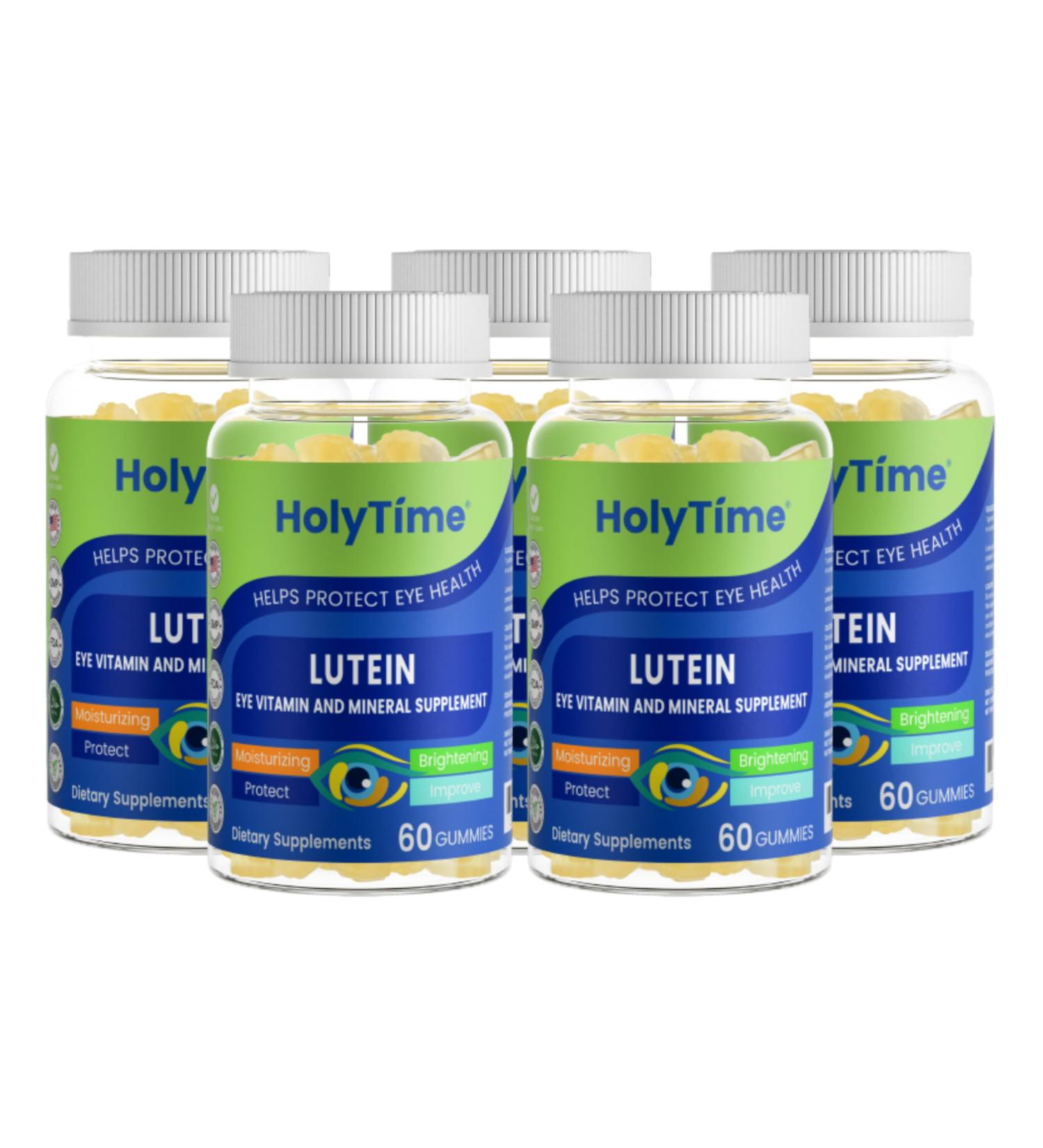 HolyTime Lutein Gummies Dietary Supplement for Eye Health Support with Lutein & Zeaxanthin Plant-Based Daily Formula with Zinc, Vitamin C & E Natural Berry Flavor Vegan Friendly (5) - Buy Online on GoSupps.com