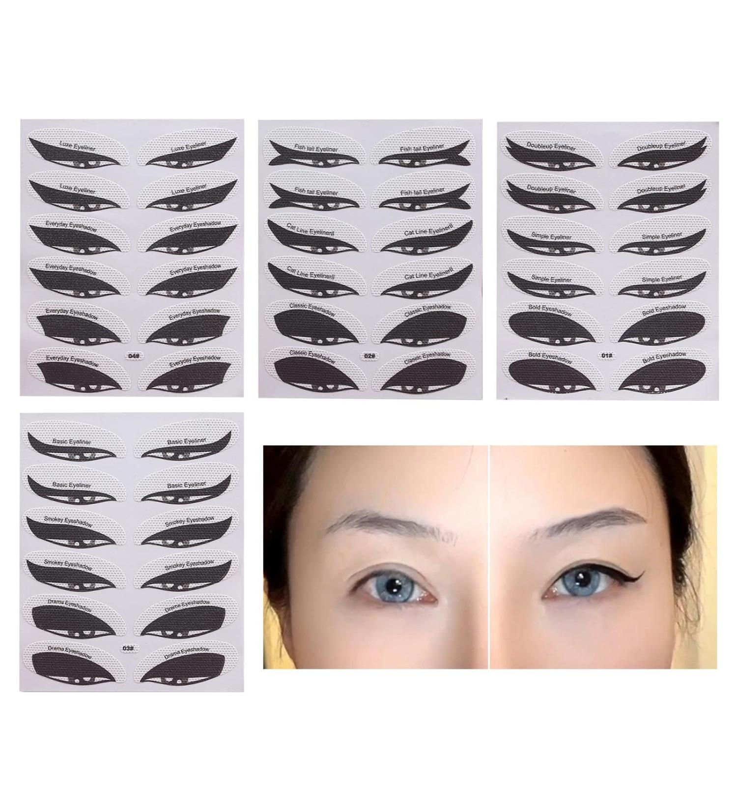 Eyeshadow Stencil | Eyeliner Helper Stickers Eyeliner Tool Eyeliner Stickers Eyeshadow Guide Tool Paper Eyeliner Stencils Stickers for Eyes 4pcs - Buy Online on GoSupps.com