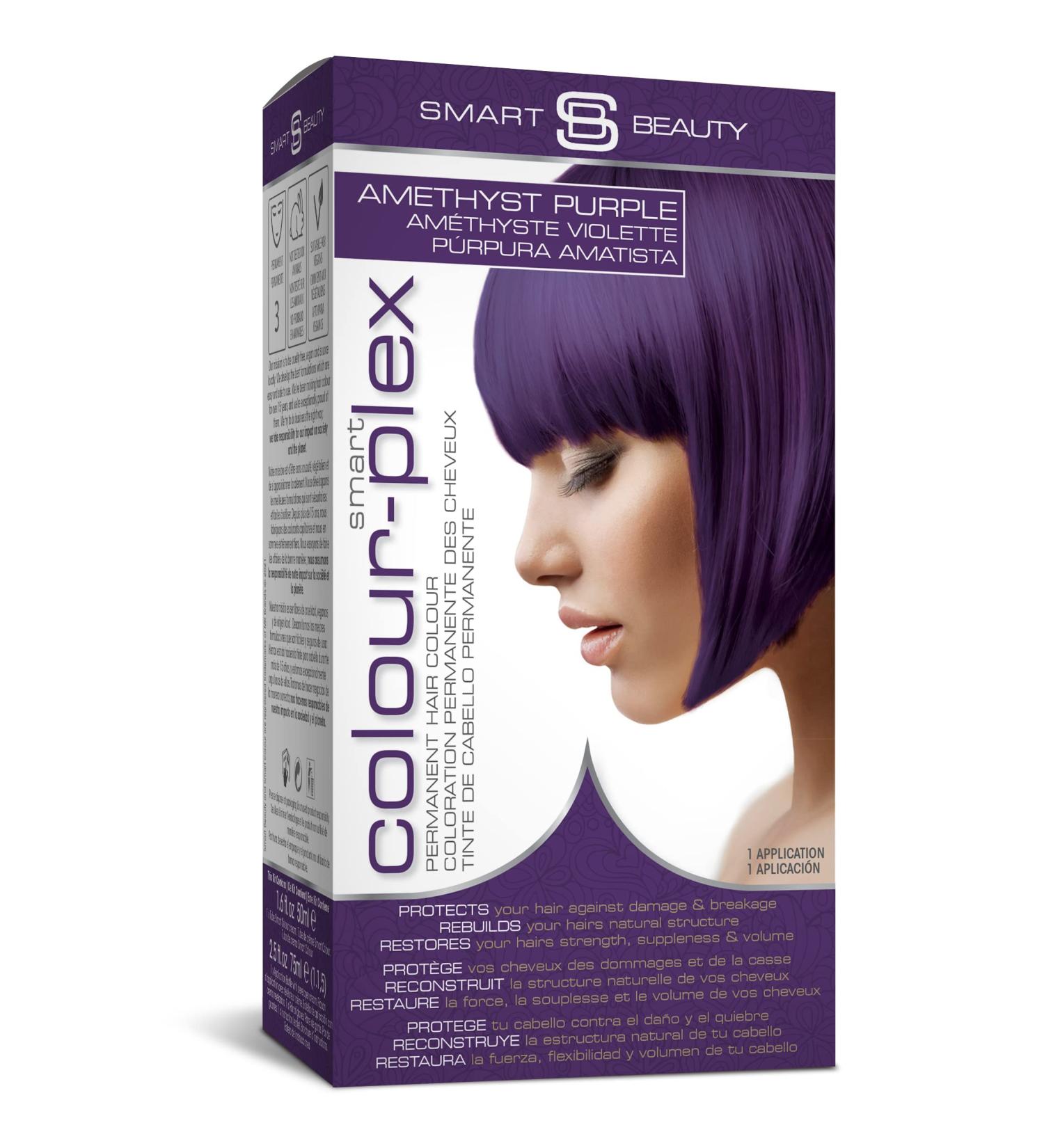 Smart Beauty Purple Hair Dye with Plex Anti-Breakage Technology | Amethyst Permanent Hair Colour - PPD Free, Vegan & Cruelty Free - Buy Online on GoSupps.com