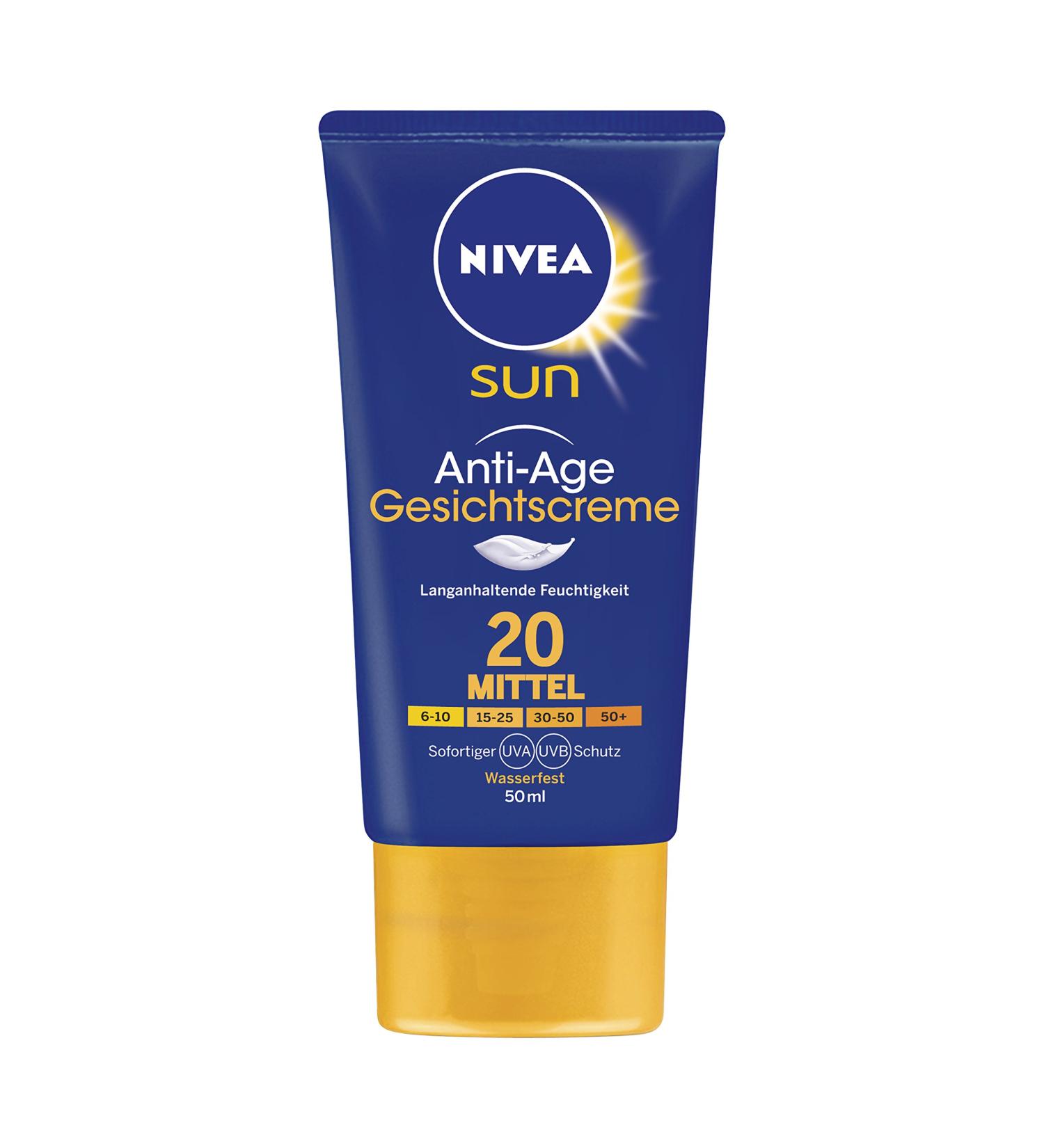 NIVEA SUN Anti-Age Sun Cream for the Face SPF 20 50 ml Tube