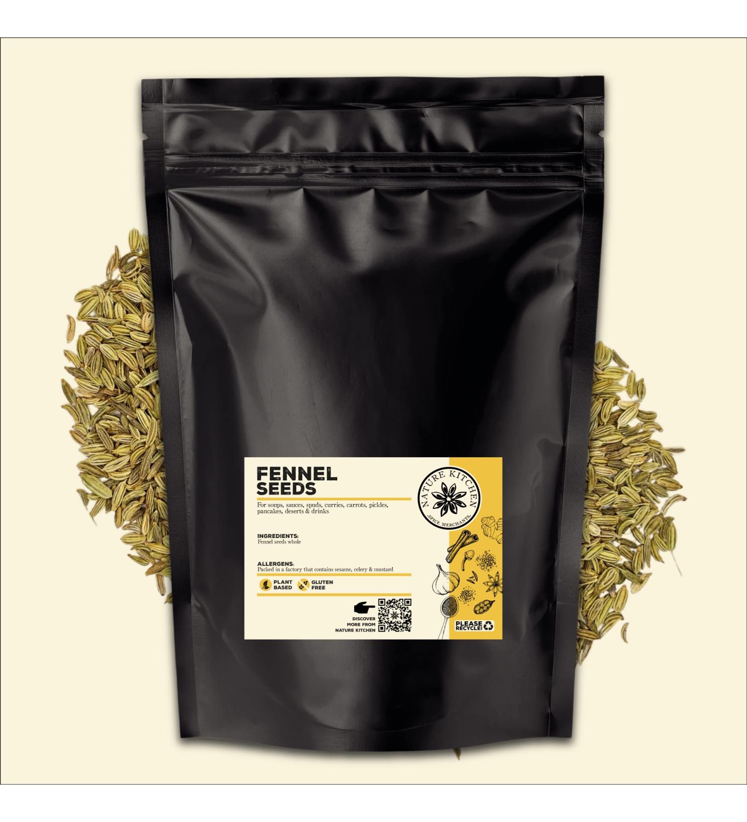 Nature Kitchen Fennel Seeds 500G - Gluten-Free Vegan Seasoning for Everyday Cooking & Grilling - Buy Online on GoSupps.com