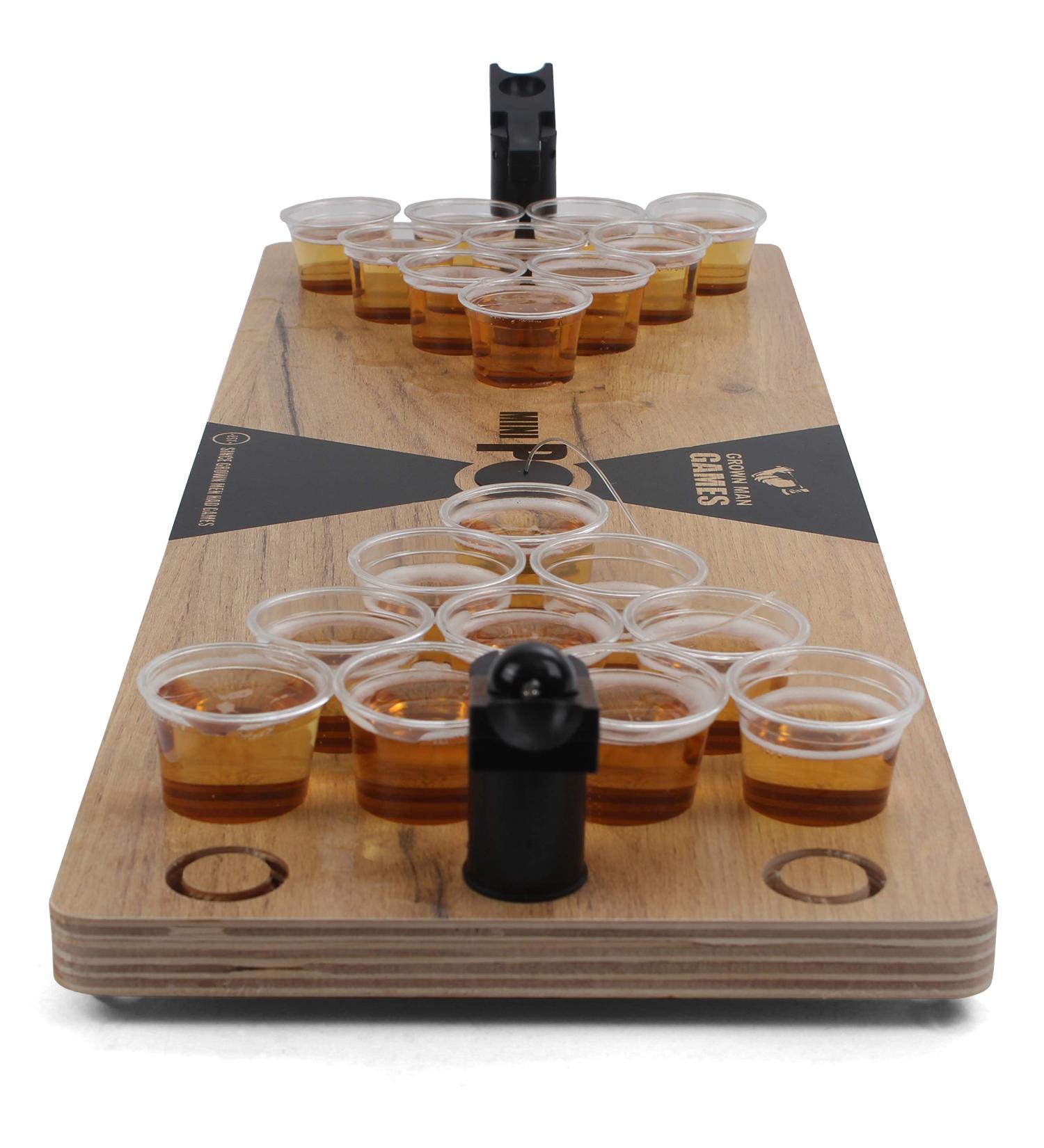 Grown Man Games Mini Beer Pong Set - Fun Tabletop Drinking Party Game - Buy Online on GoSupps.com