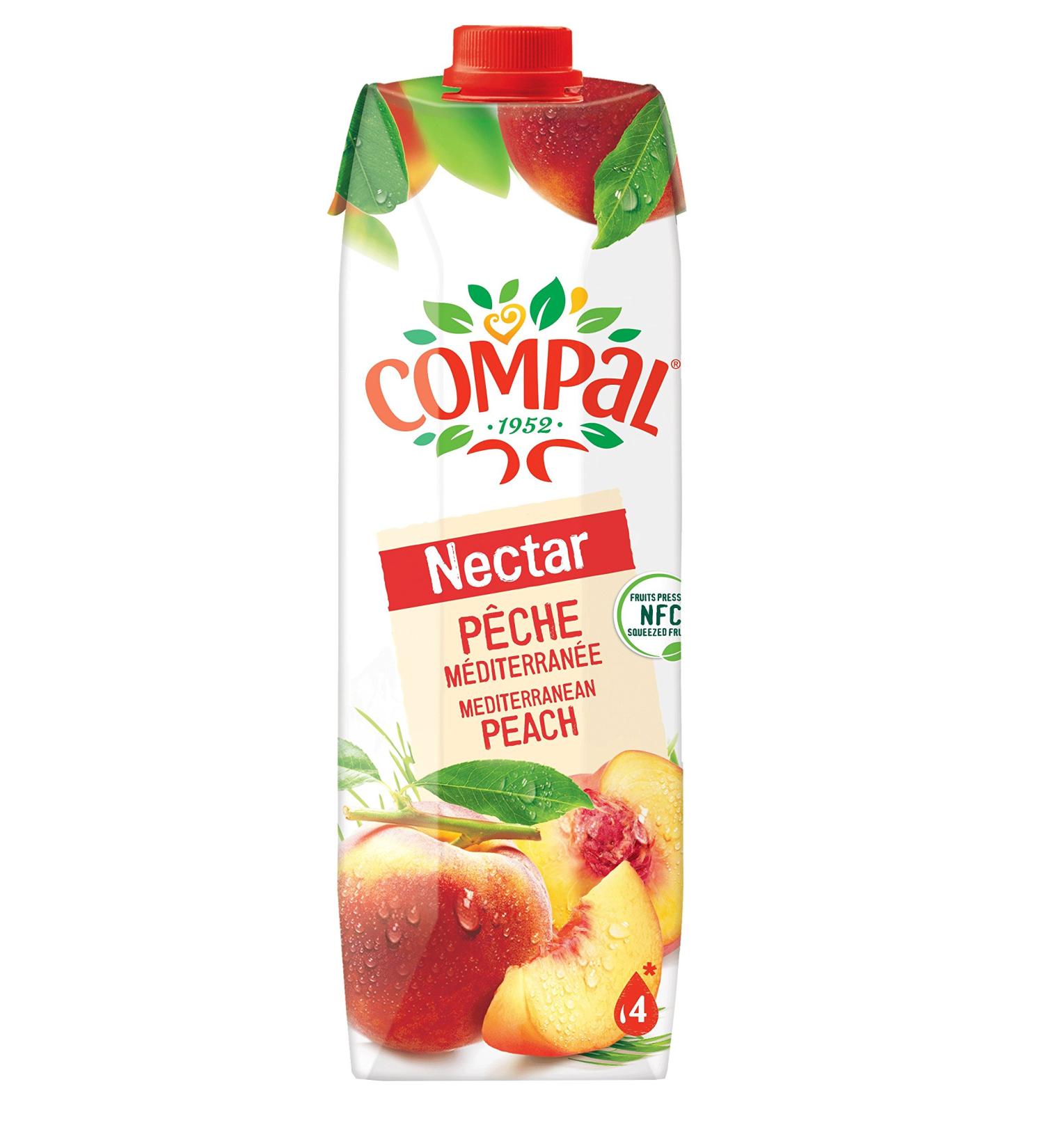 Brick Compal Mediterranean Peach 1 L - Pack of 6