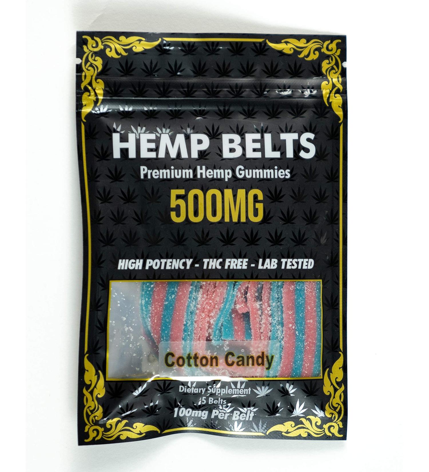 Cotton Candy Premium Hemp Gummies 500MG Extra Strength 5ct - 100% Natural Hemp Oil Infused - Buy Online on GoSupps.com