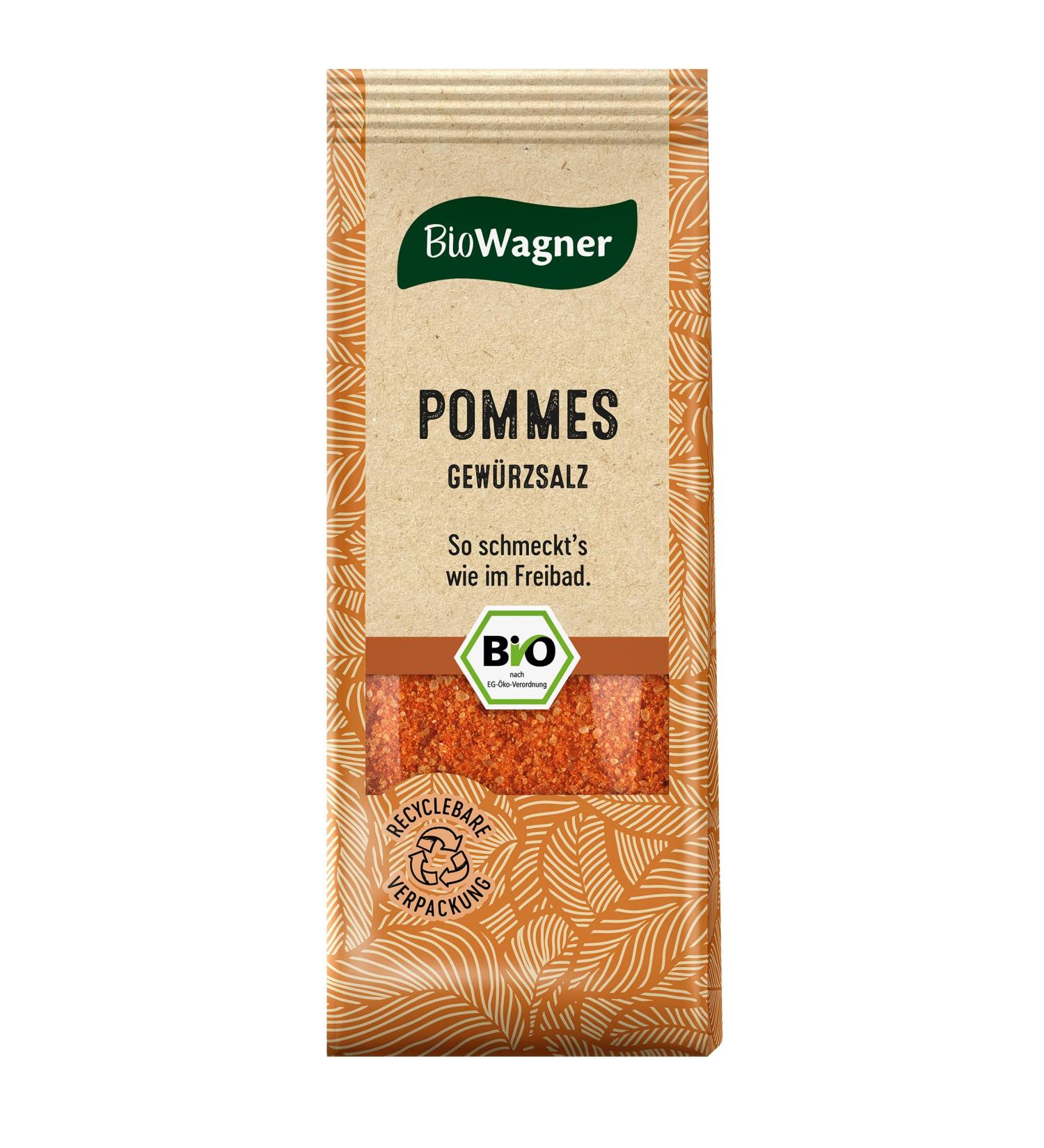 Biowagner - organic fries spice salt |Spice salt for fries |Fits perfectly with numerous potato dishes |Natural organic ingredients |Recyclebare packaging |60 g