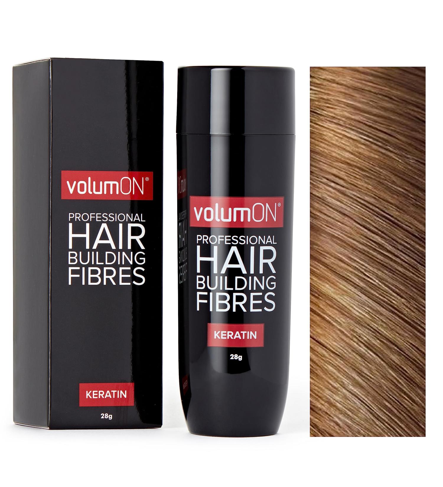 Volumon Professional Hair Building Fibres 28g - Keratin Hair Loss Concealer - 30 Uses - Light Brown - Buy Online on GoSupps.com