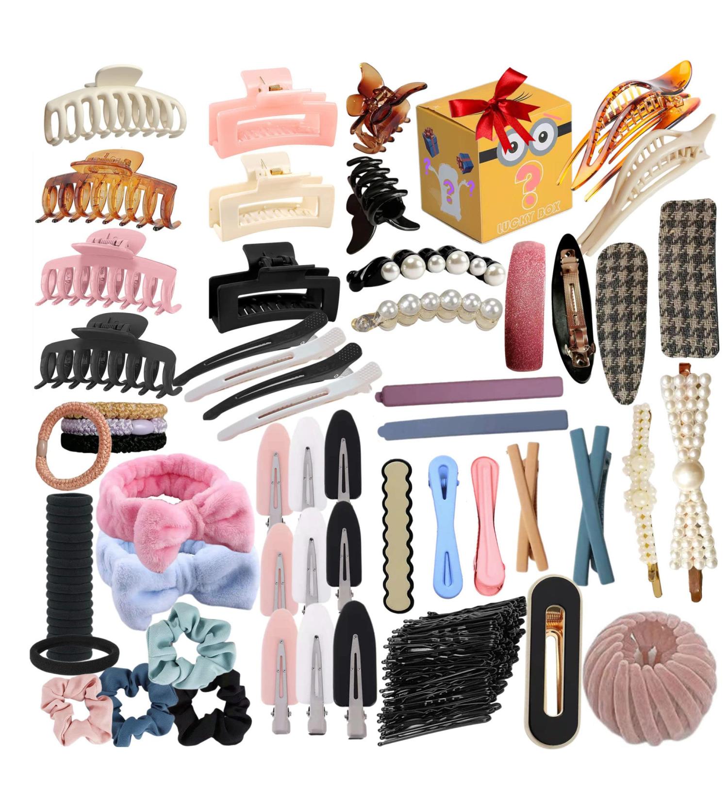 121 Pcs Variety Hair Clip Set | Big Claw Clips for Thick Long Hair | Non-slip Barrettes & Jaw Clips | No Bend Curl Pin Clips | Colorful Hair Accessories for Women - Buy Online on GoSupps.com