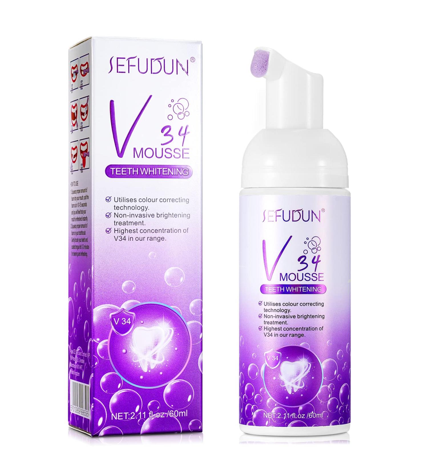 Natural Purple Toothpaste for Teeth Whitening and Stain Removal - Sensitive Formula, Fluoride Free, 60ml - Buy Online on GoSupps.com