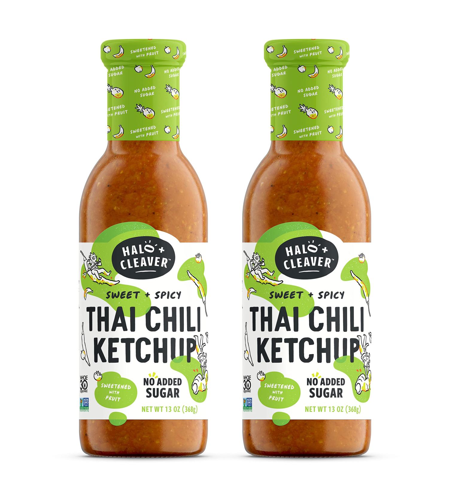 Spicy Keto Thai Chili Ketchup by Halo and Cleaver - No Sugar Added | Whole 30 Banana Ketchup - 13 oz (2 Pack) - Buy Online on GoSupps.com