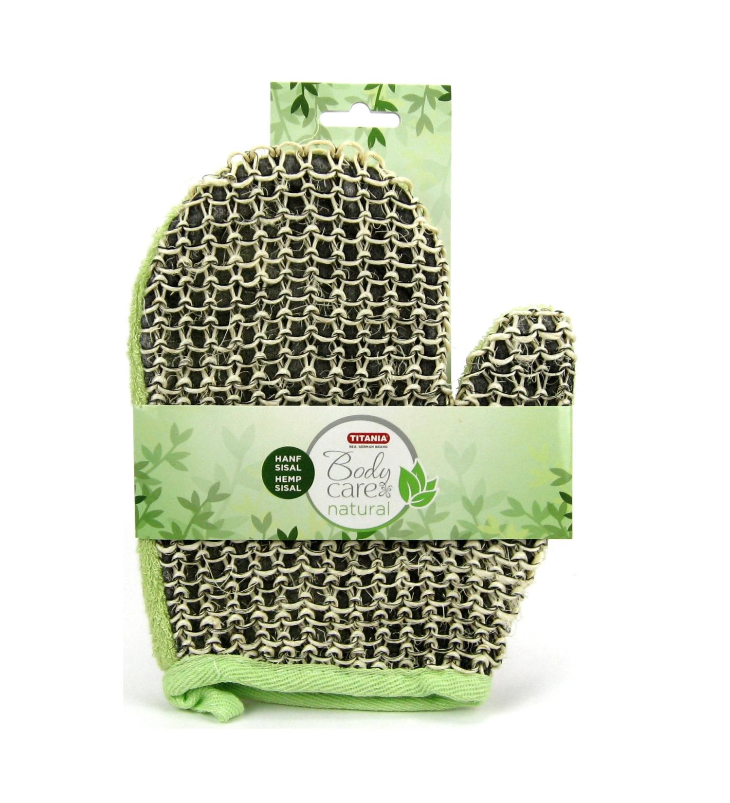 Titania Bath Massage Glove Hemp Sisal green