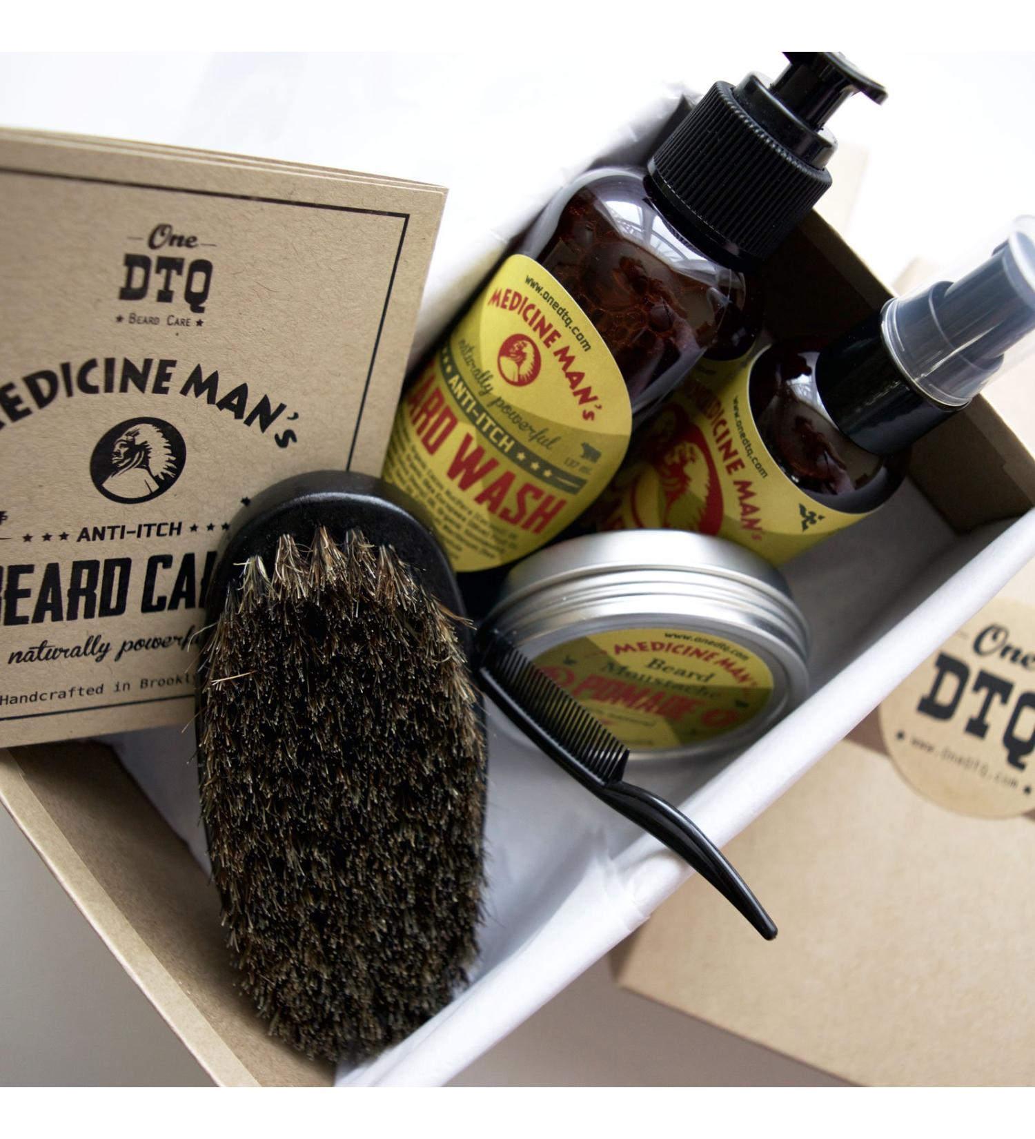 Medicine Man s Anti-Itch Beard & Mustache Kit | Premium Gift Box with Beard Wash Oil Balm & Brush - Ultimate Beard Care Solution - Buy Online on GoSupps.com