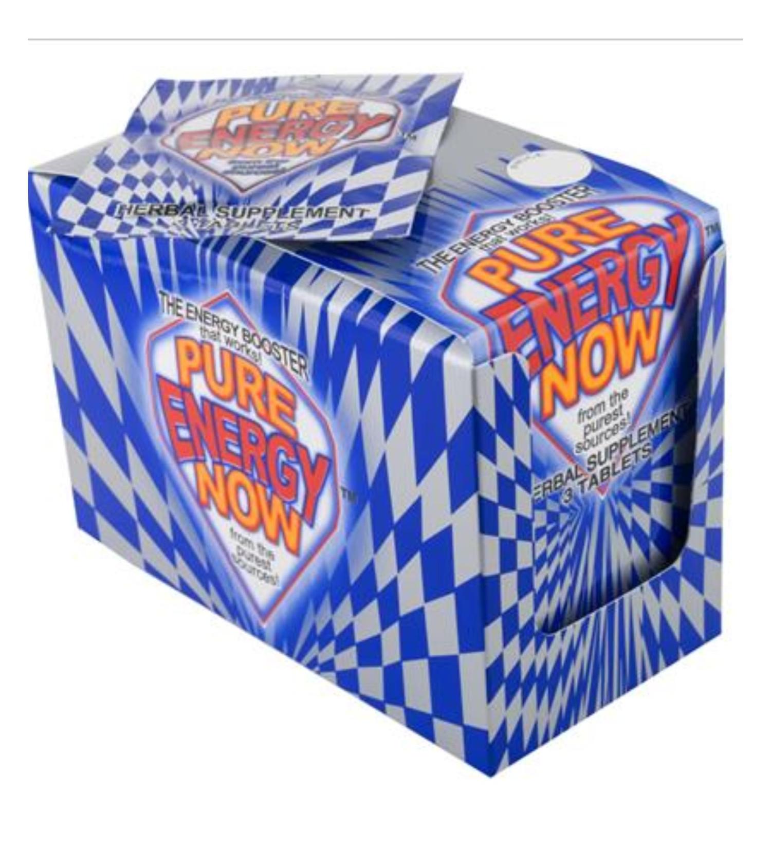 Energy Now Pure Energy Herbal Supplement 3 Tablets Per Packet (Pack of 24) 1 Box