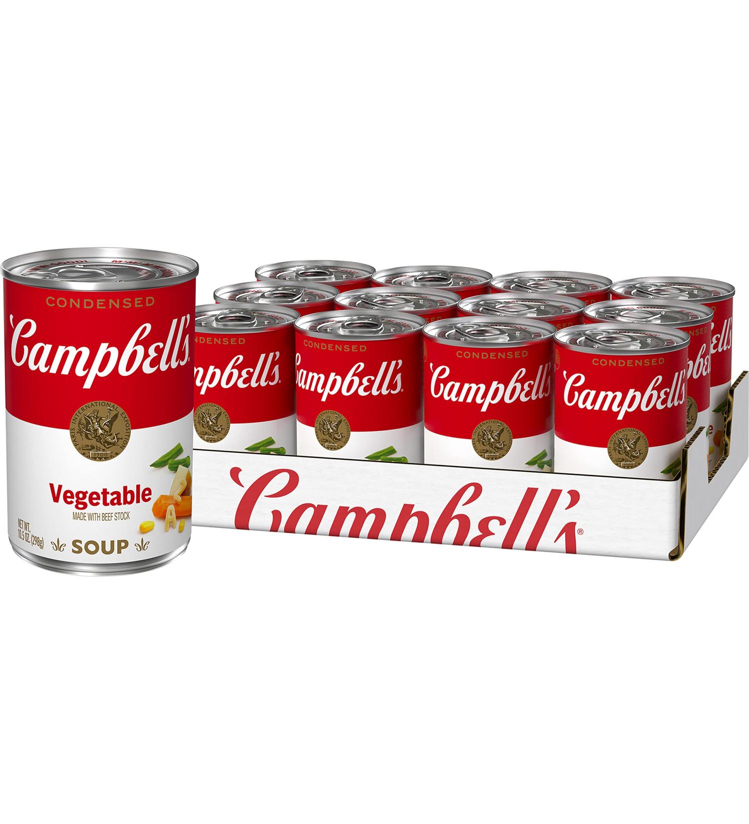 Campbell's Condensed Vegetable Soup 10.5oz Can - Pack of 12 | Delicious Veggie Flavor | Convenient Bulk Purchase - Buy Online on GoSupps.com