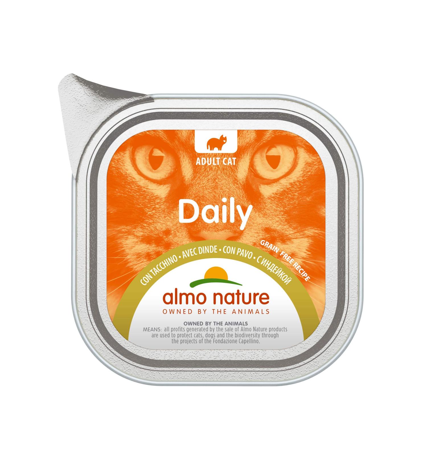 Almo Nature Daily Cat Food with Chicken - Complete Wet Food for Cats (32 x 100g) - Premium Turkey Formula - International Shipping Available - Buy Online on GoSupps.com