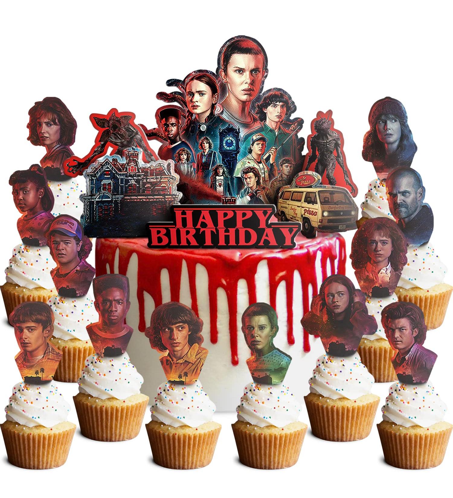30 Stranger Cake Topper Cupcake Toppers Set Theme Birthday Party Decorations Favors Cake Supplies - Buy Online on GoSupps.com