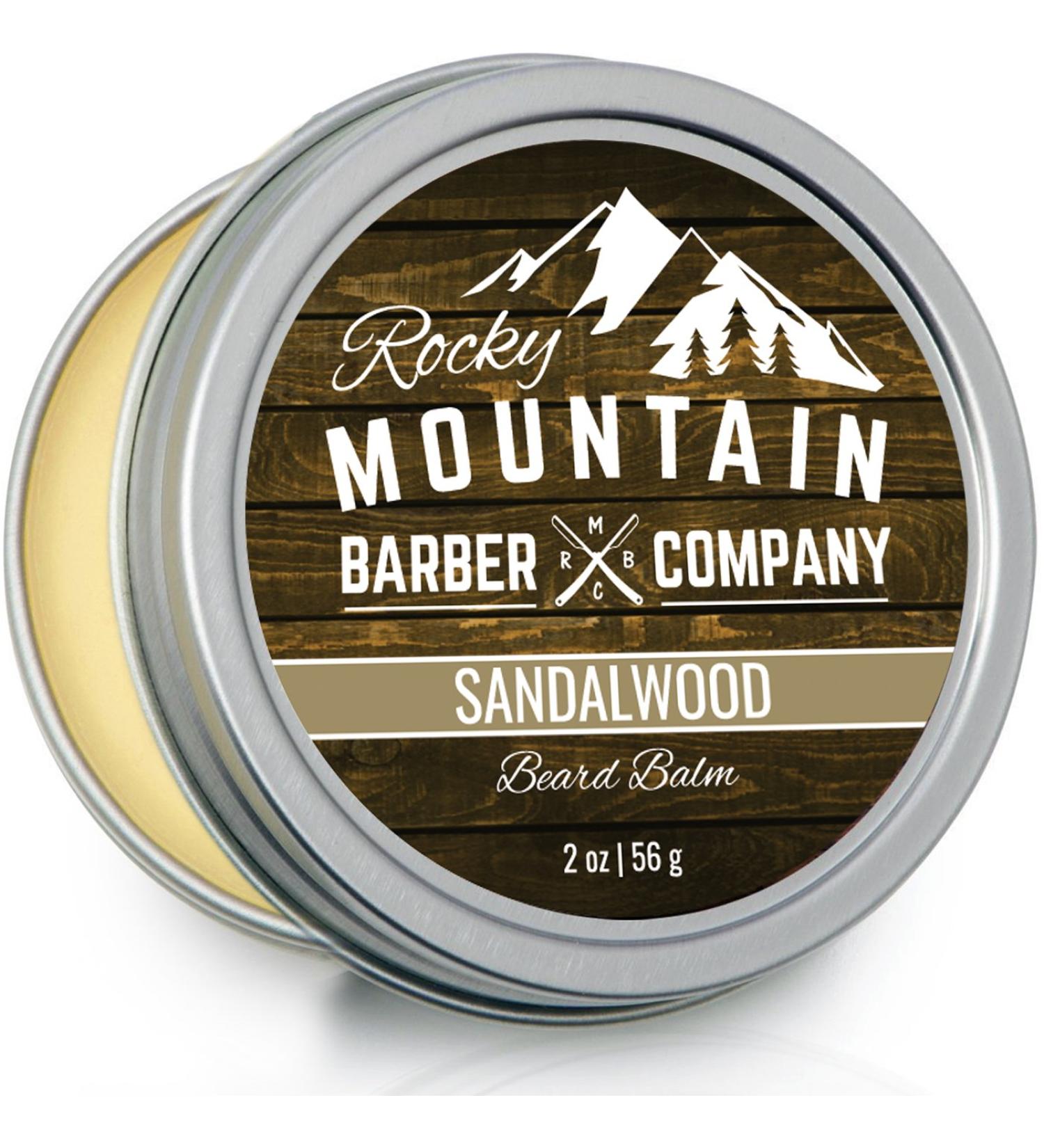 Beard Balm - Sandalwood Blend | Rocky Mountain Barber | Nourishing Beeswax Jojoba Shea Butter & Coconut Oil | Natural Sandalwood Essential Oil - Buy Online on GoSupps.com