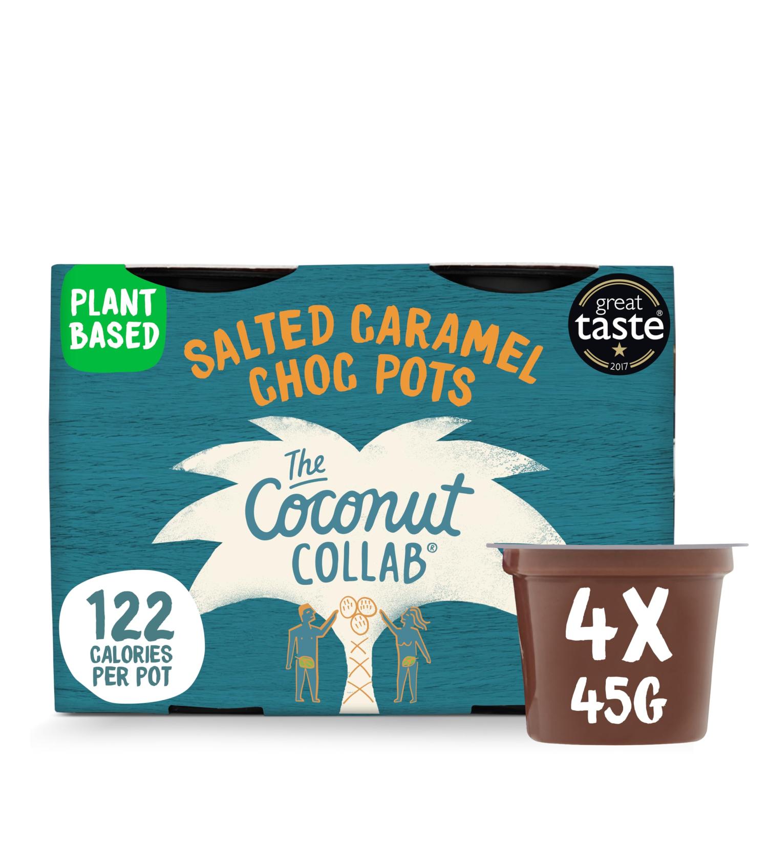 The Coconut Collab Salted Caramel Choc Pots Plant-Based Vegan & Dairy Free Dessert Alternative 4 x 45g - Buy Online on GoSupps.com