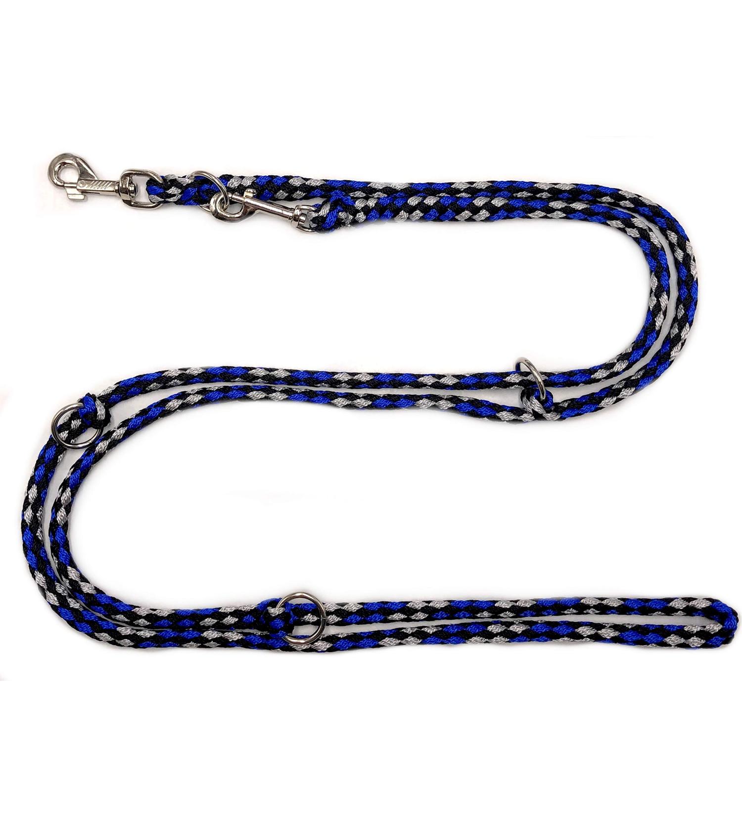 Elropet Dog leash Double Leash Practice line for medium dogs up to 45 kg over 39 colors very stable (3.50 m New York) 3.50 m black and gray-blue