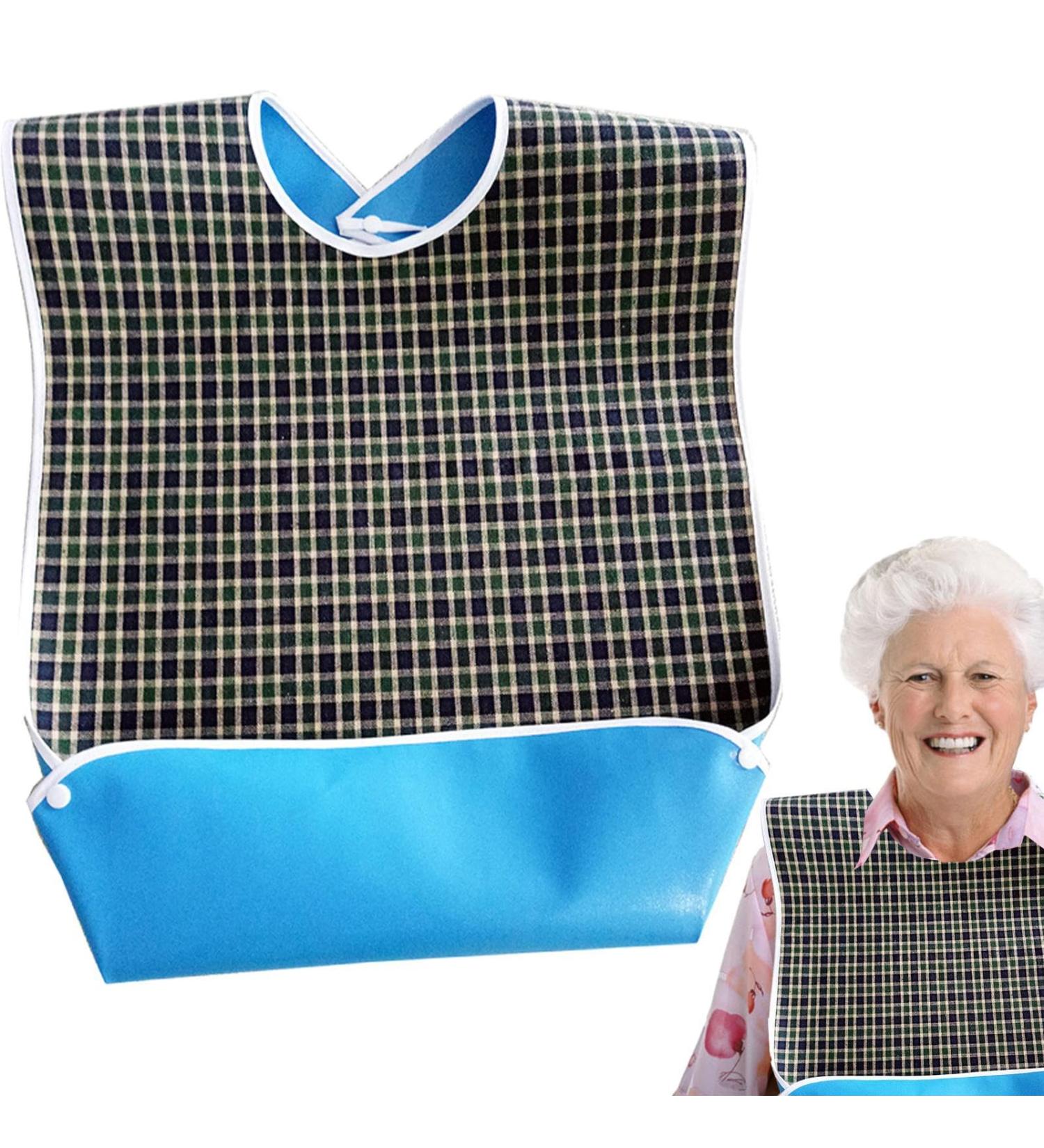 Dining Bibs for Adults | Feeding Bib Reusable with Crumb Catcher Washable and Reusable Clothing Protectors for Adults Senior Citizens - Buy Online on GoSupps.com