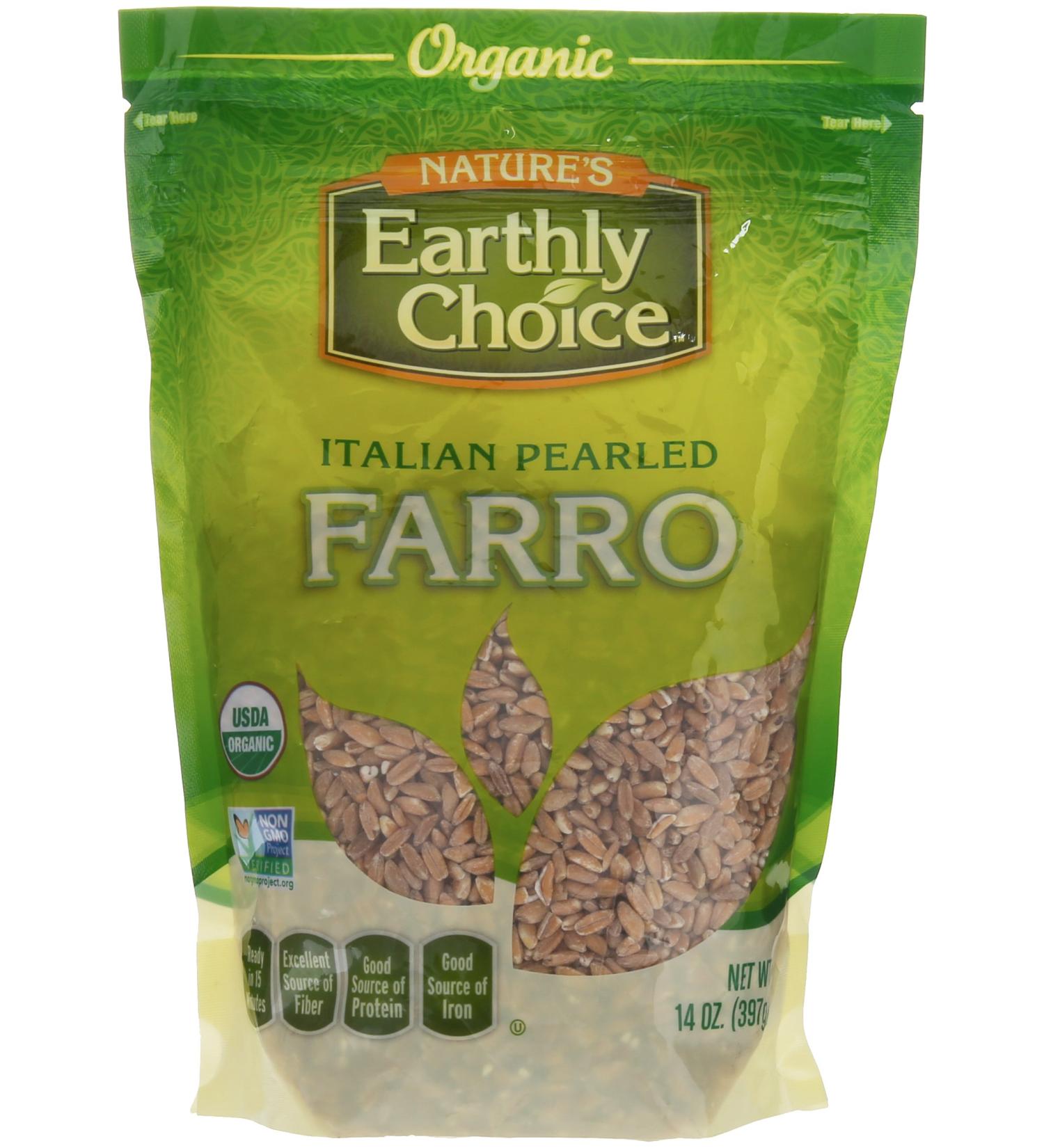 Organic Italian Pearled Farro - 14 oz by Nature's Earthly Choice - Buy Online on GoSupps.com