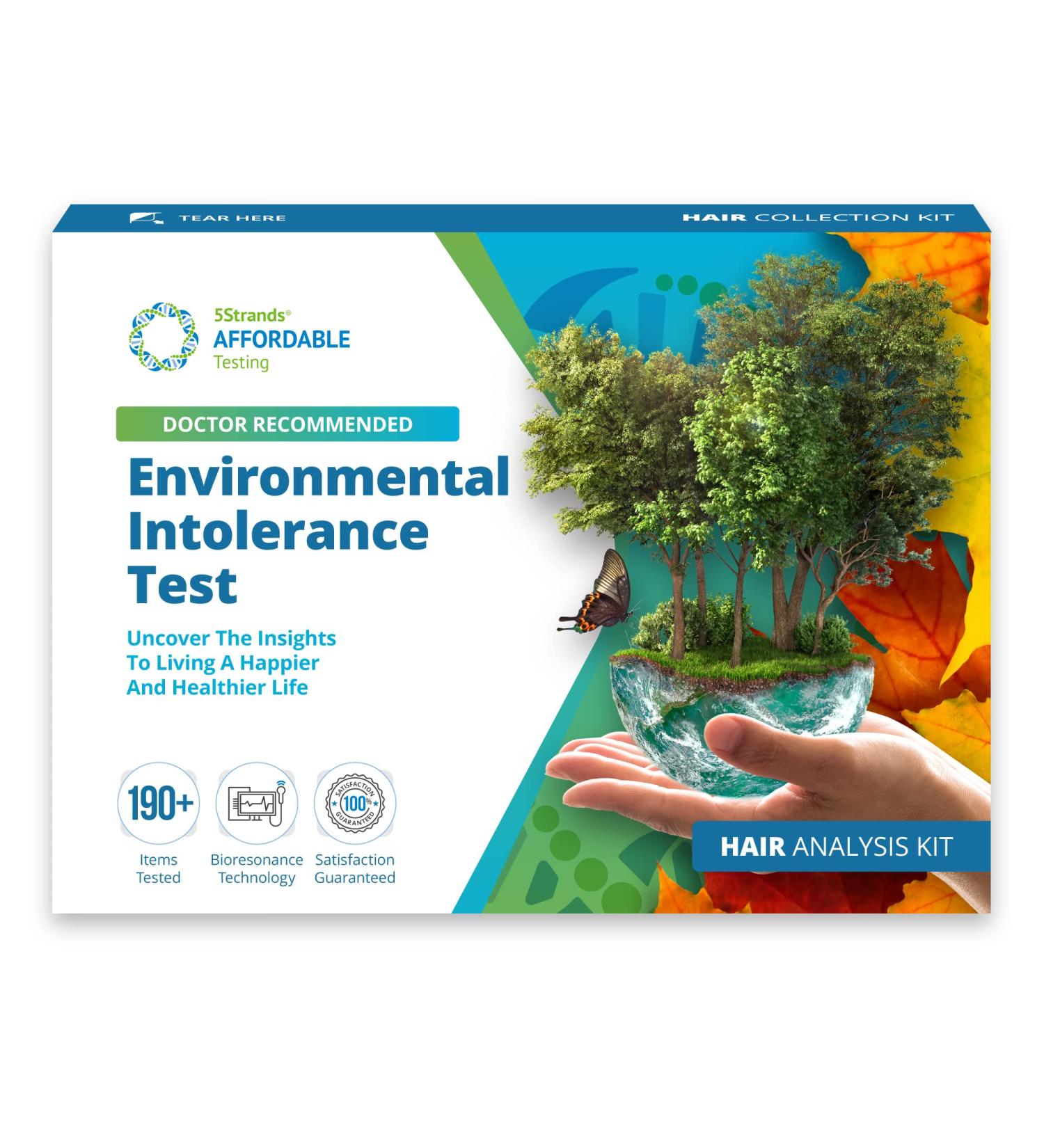 5Strands Environmental Intolerance Test - Home Sensitivity Test for 190 Outdoor & Indoor Items - Accurate Hair Analysis - Results in 7 Days - Buy Online on GoSupps.com