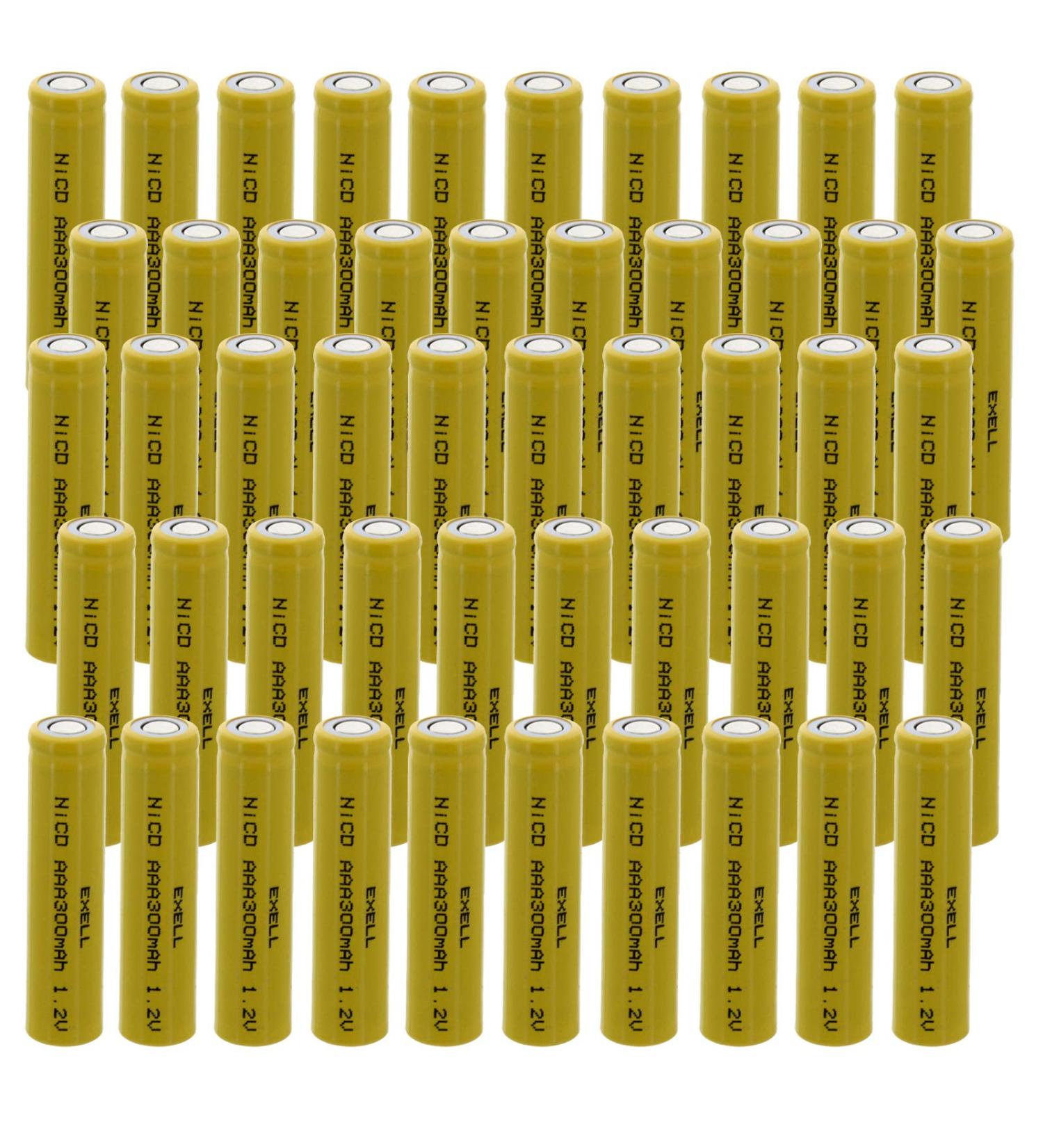 Buy 50-Pack Exell AAA 1.2V 300mAh NiCD Rechargeable Batteries - Ideal for Meters Radios Hybrid Cars & More | International Shipping Available - Buy Online on GoSupps.com