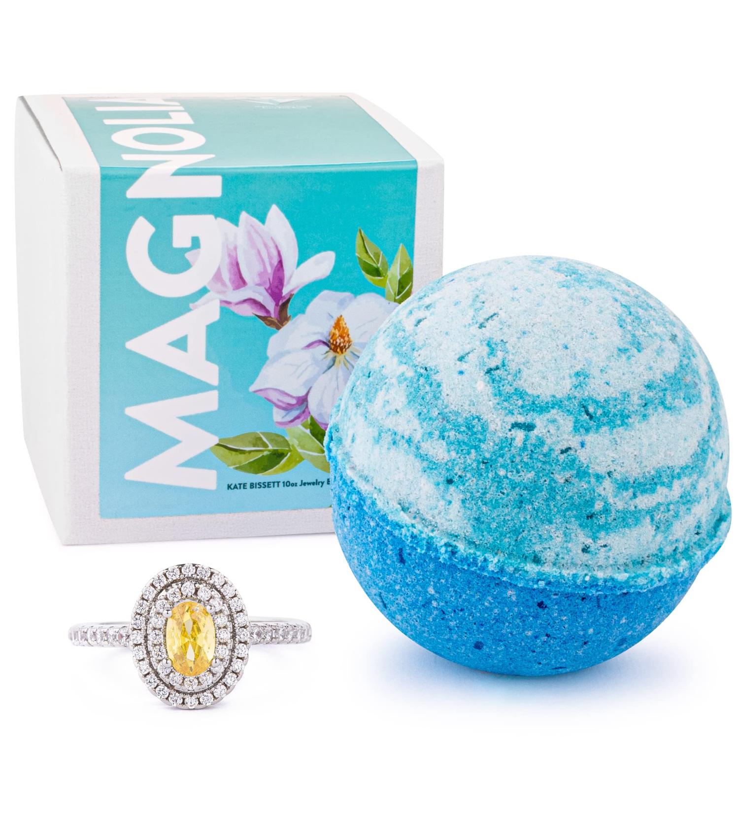 Kate Bissett Southern Magnolia Bath Bomb with Surprise Jewelry | Handmade in USA | Bubble Spa Bath | Ring Size 08 Magnolia Ring - Buy Online on GoSupps.com