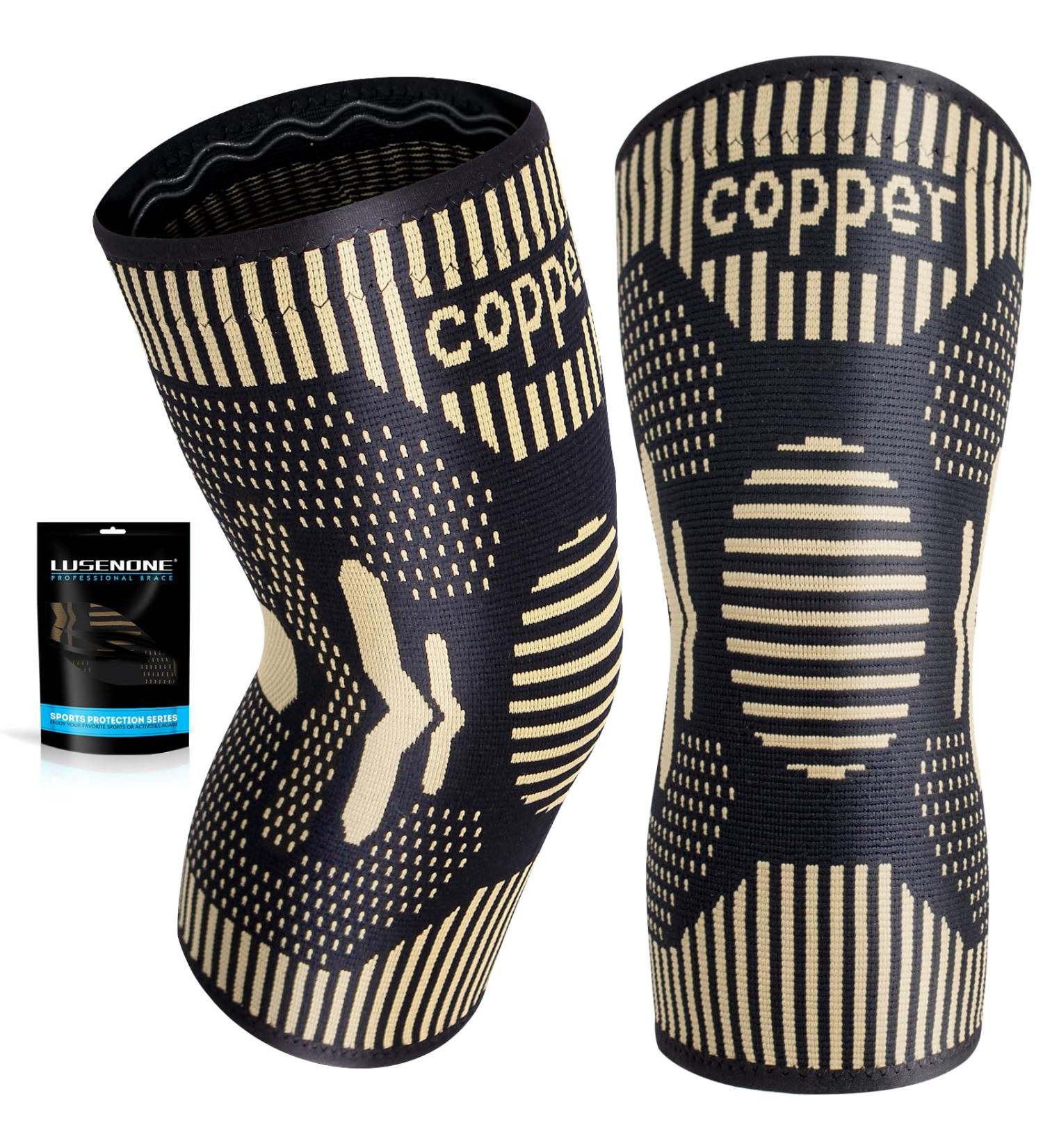 2 Pack Copper Knee Support for Women/Men - Knee Brace Compression Sleeve Best Knee Sleeves Supports for Arthritis Meniscus Tear Knee Joint Pain MCL ACL Running Sports 3XL Copper (Pack of 2) - Buy Online on GoSupps.com