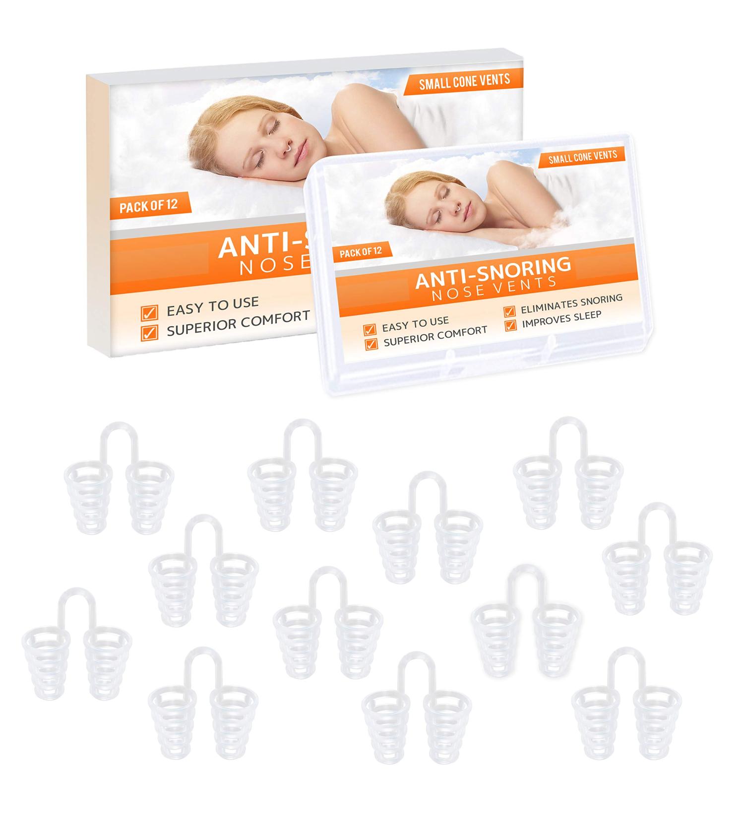 12 Pack Small Nose Vent Sinus Relief Dilators - Reusable Silicone Vents for Snorers - Peaceful Sleep Solution by Mobi Lock - Buy Online on GoSupps.com