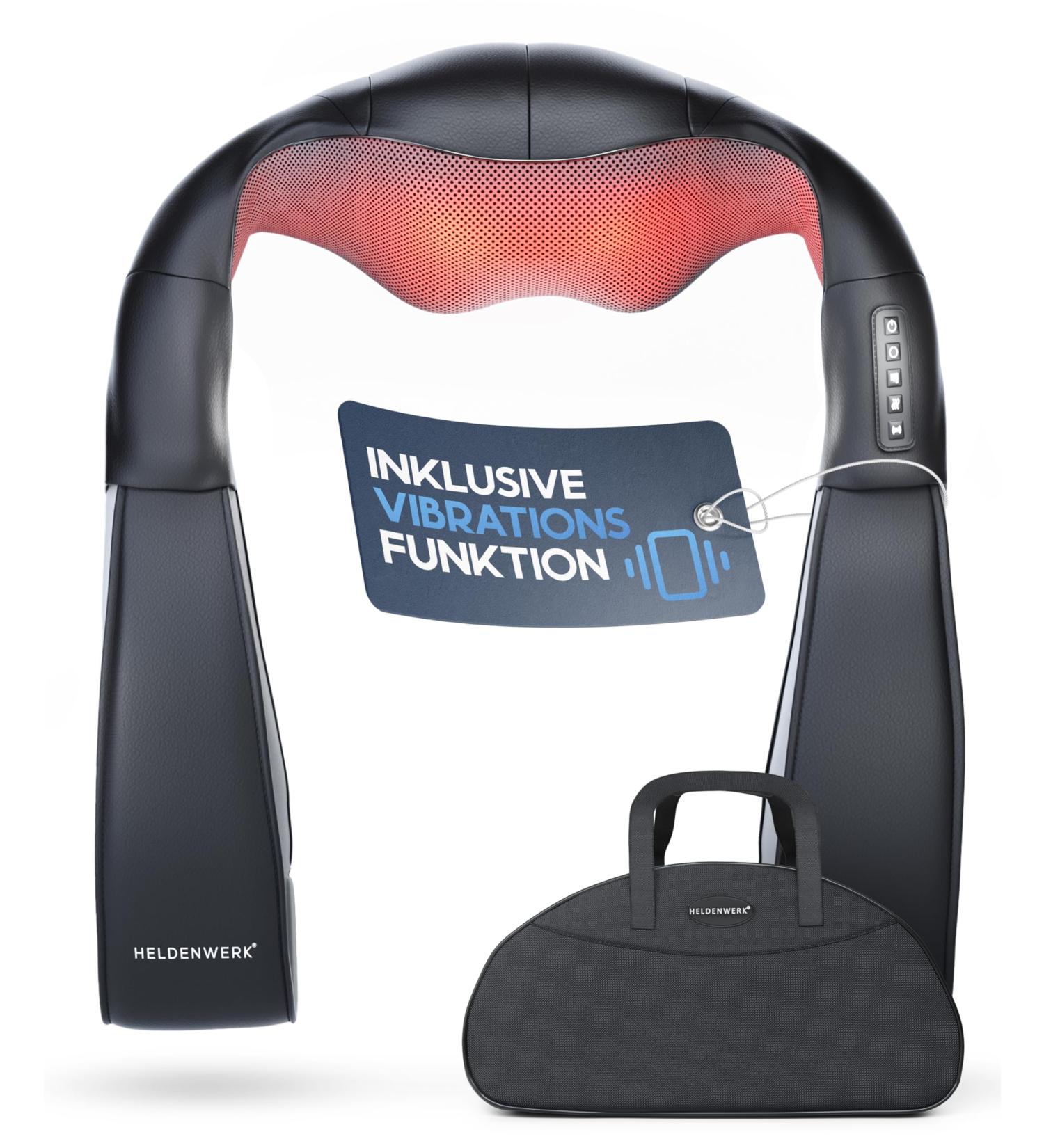 Heroic Massage Device - 4D Shiatsu Neck & Shoulder Massager with Heat | Deep Tissue Relief for Back Legs & Feet - Black & Gray - Buy Online on GoSupps.com
