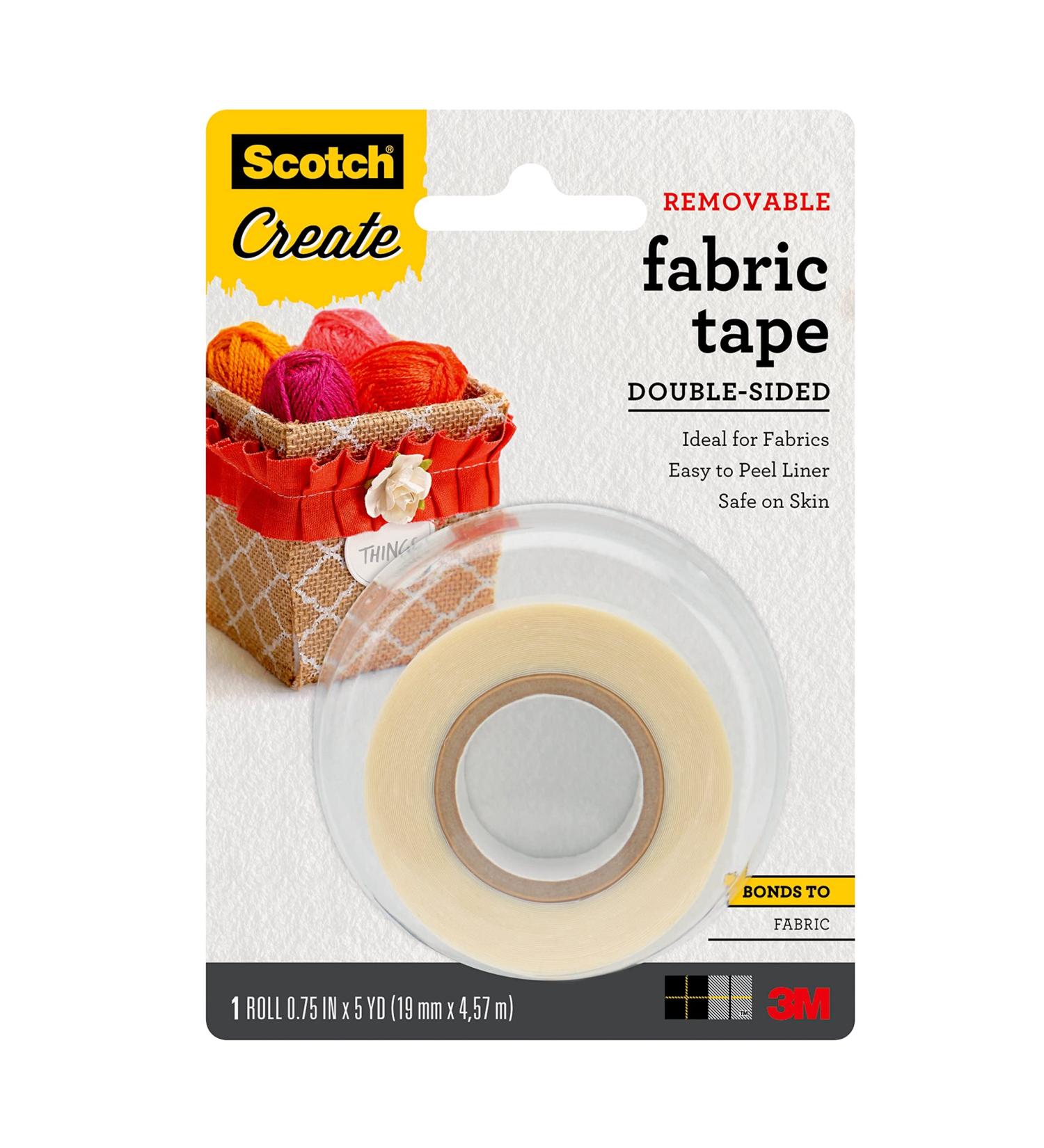 Scotch Removable Fabric Tape 3/4 in x 180 in 1/Pack Removable and Double Sided (FTR-1-CFT) 1 roll - Buy Online on GoSupps.com