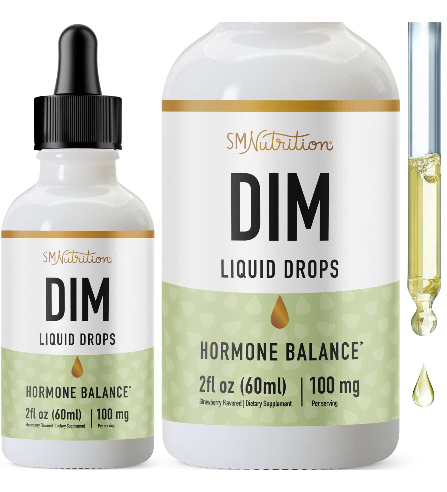DIM Liquid Drops Supplement 100mg for Hormone Balance | Estrogen Support for Women & Men | Menopause & PMS Relief | Vegan Non-GMO Third-Party Tested - Buy Online on GoSupps.com