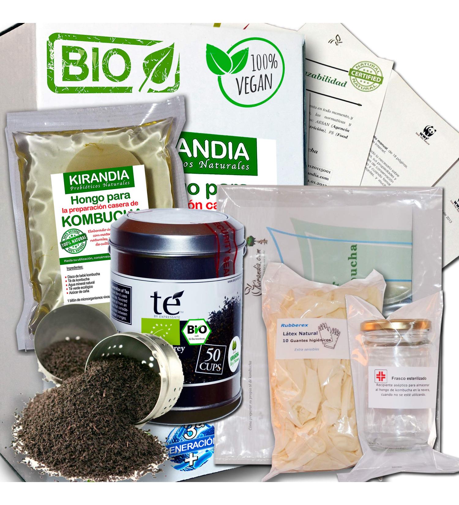 KIT COMPL TE KOMBUCHA FRAIS SCOBY KOMBUCHA - Avec Inscription Sanitaire (RGSEAA) - Pr parez Votre Propre Th Biologique Kombucha la Maison - Buy Online on GoSupps.com