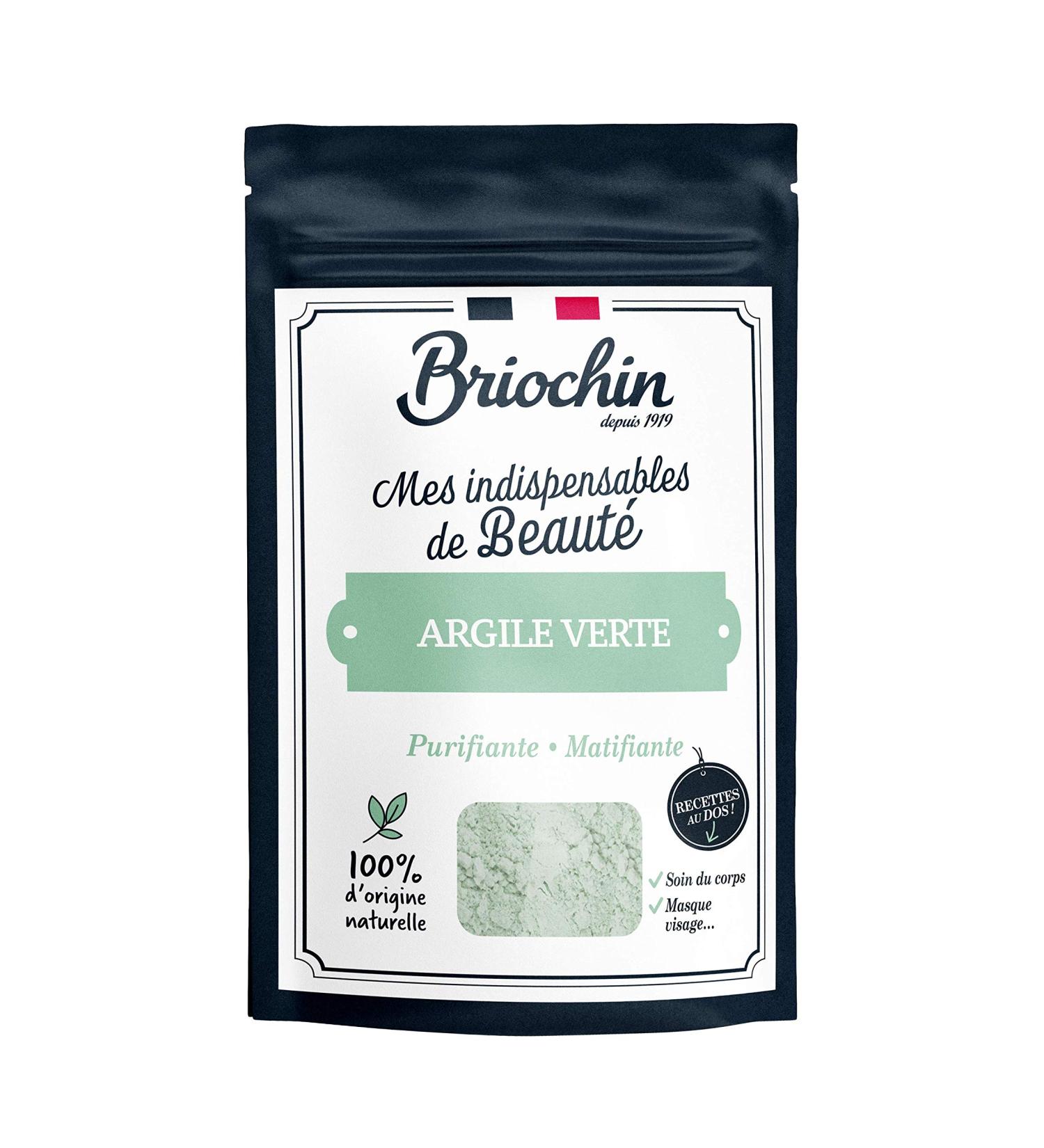 Briochin since 1919 - 100% Natural Origin Green Clay 200 g - Body face and hair care - Purifying and Mattifying - Beauty Essential - Rich in trace elements - Absorbs excess sebum - DIY - Buy Online on GoSupps.com