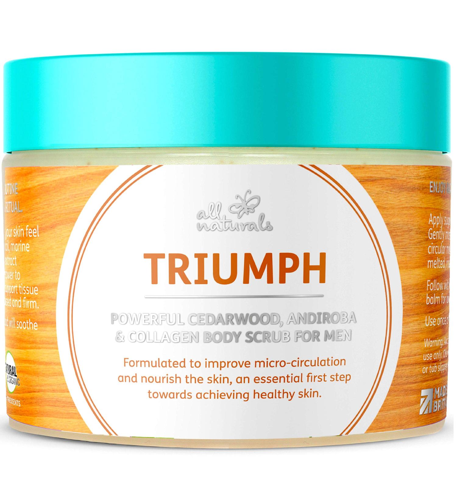 All Naturals Exfoliating Body Scrub for Men Andiroba Cedarwood 400g Intensive Skin Detoxifying & Energizing Treatment. Gifts for Men - Buy Online on GoSupps.com