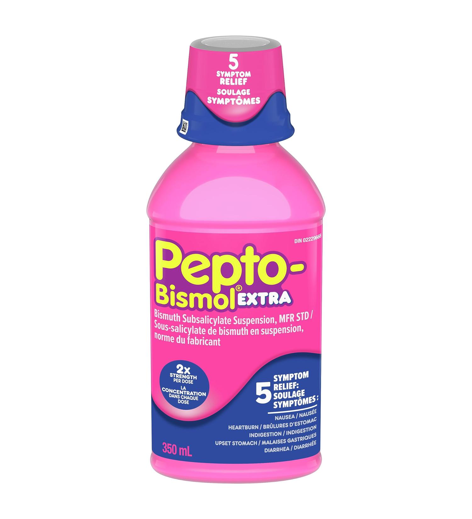 Pepto Bismol Extra Strength Liquid 2X Concentrated Formula Upset Stomach Relief Diarrhea Relief Heartburn Nausea Indigestion Upset Stomach Original Flavour 12oz /350mL Original 350 mL (Pack of 1) - Buy Online on GoSupps.com