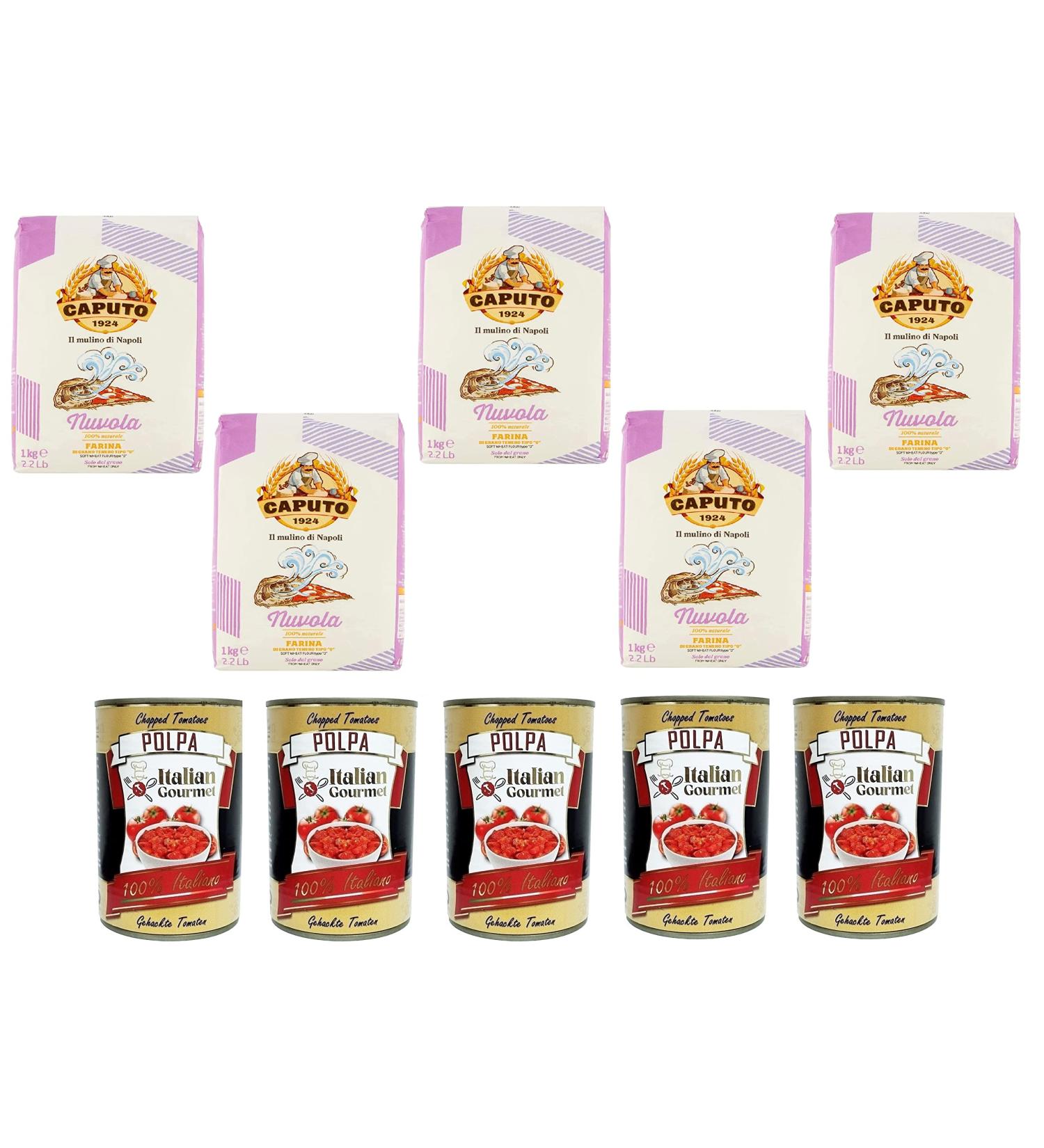 Flour Molino Caputo Nuvola Pizza Napoli P te pizza pour p te l g re 5 x 1 kg et Italian Gourmet Tomato pulp P te de tomates finely hach e 5 x 400 g - Buy Online on GoSupps.com