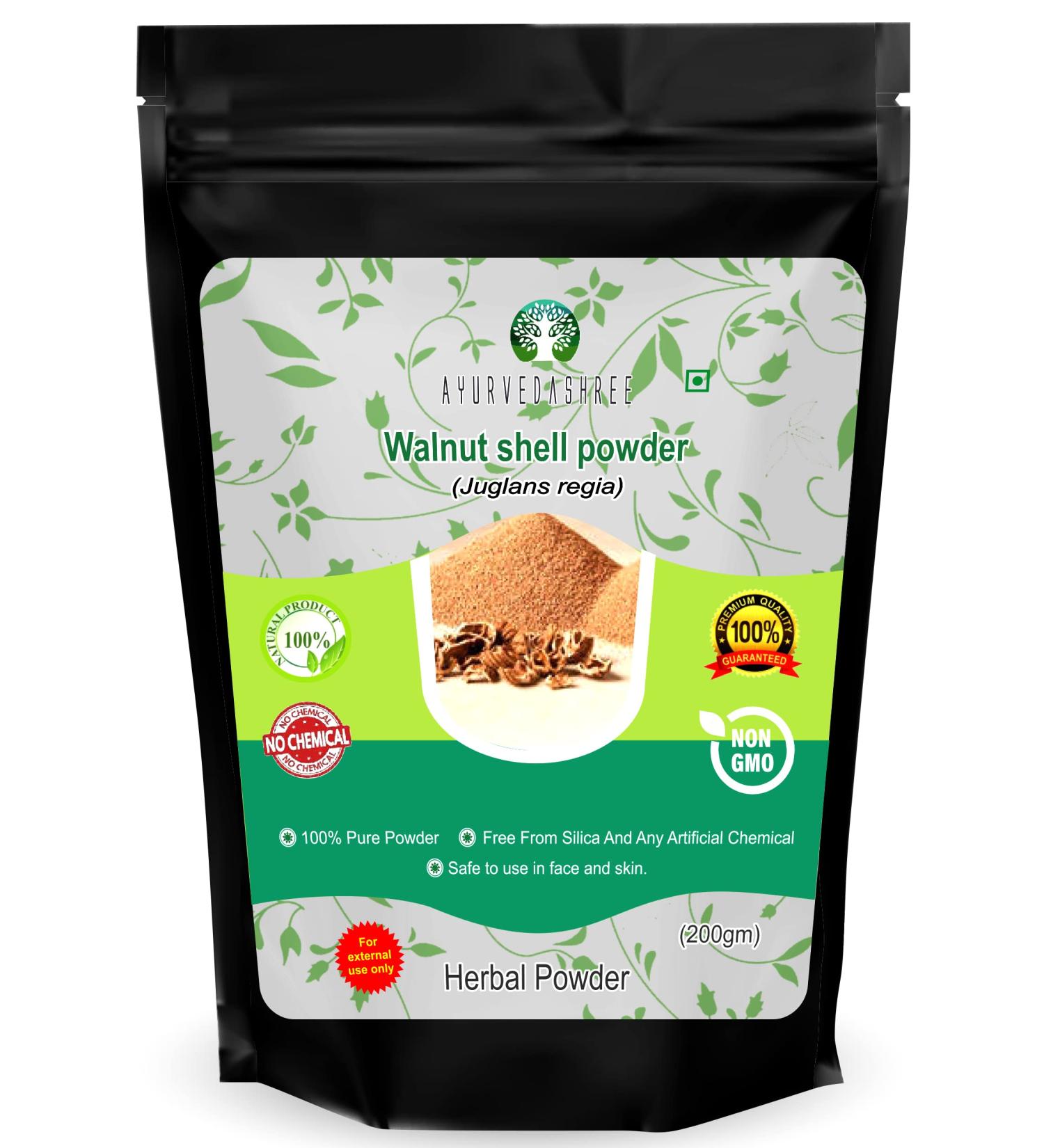 Walnut Shell Powder 200g for Natural Scrubs | No Silica No Additives | Exfoliating Face Mask & Gentle Skin Exfoliation - Buy Online on GoSupps.com